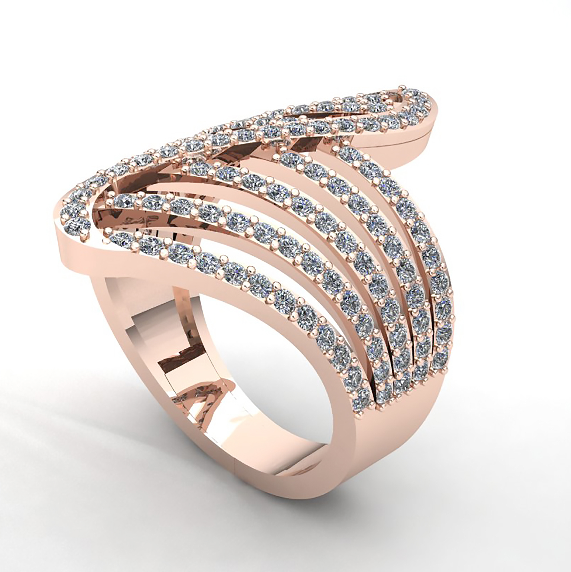 1.5ct Round Cut Diamond Womens Fancy Band Right Hand Ring 14K Gold - 第 7/14 張圖片