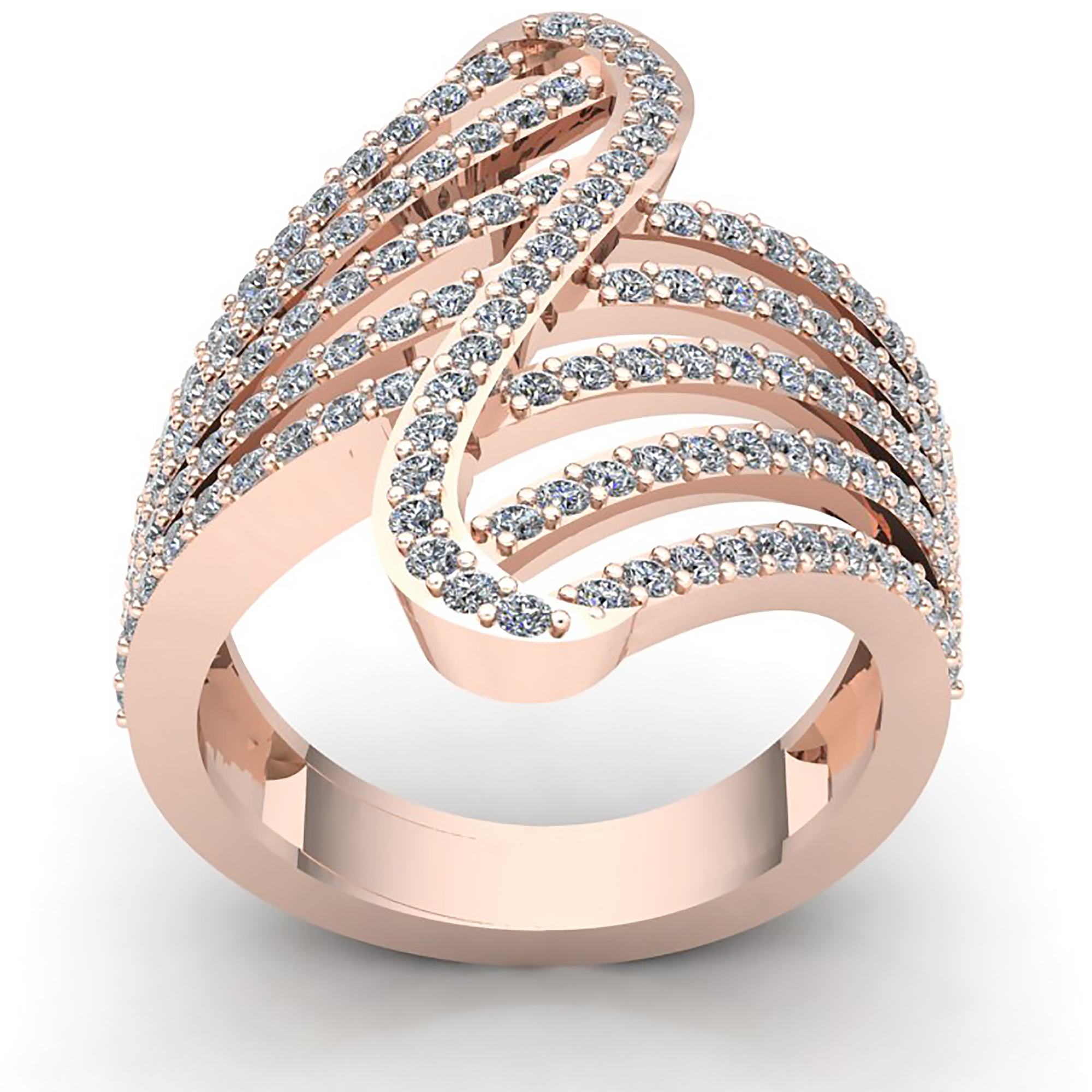 1.5ct Round Cut Diamond Womens Fancy Band Right Hand Ring 14K Gold - 第 8/14 張圖片