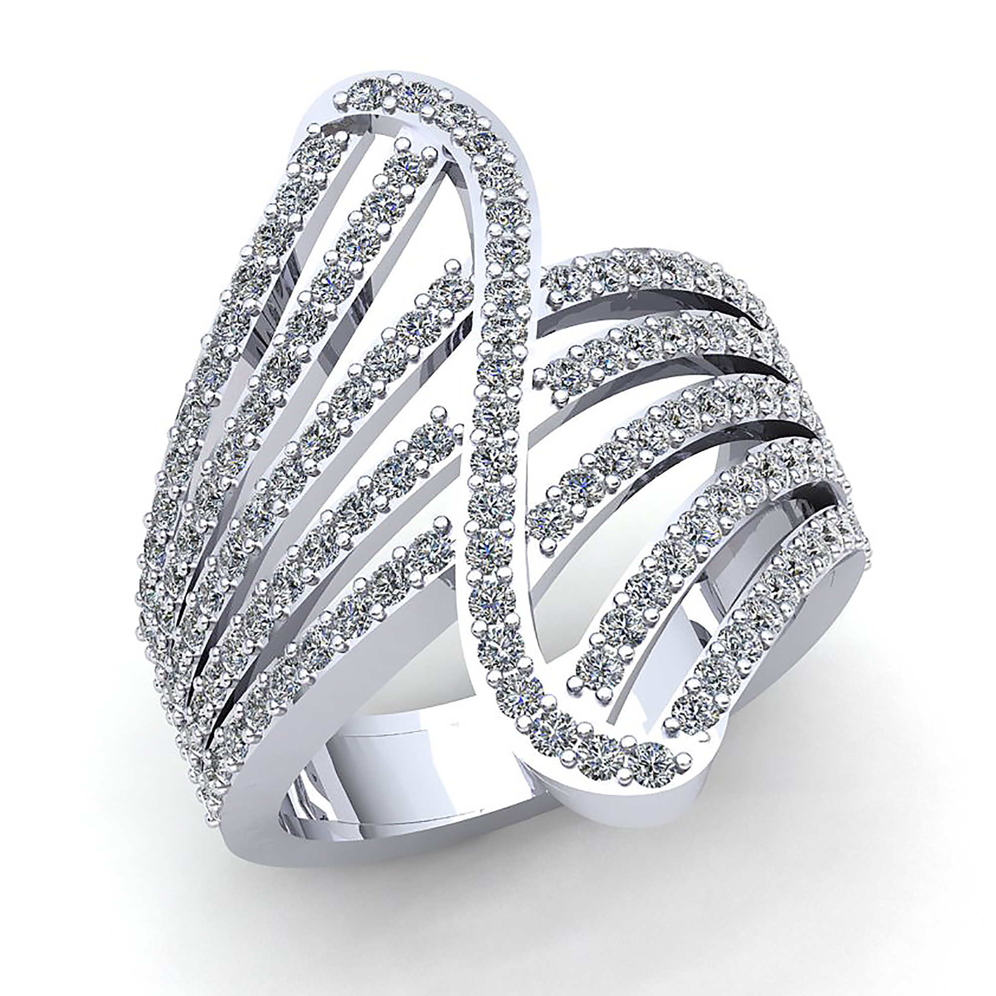 1.5ct Round Cut Diamond Womens Fancy Band Right Hand Ring 14K Gold - 第 9/14 張圖片