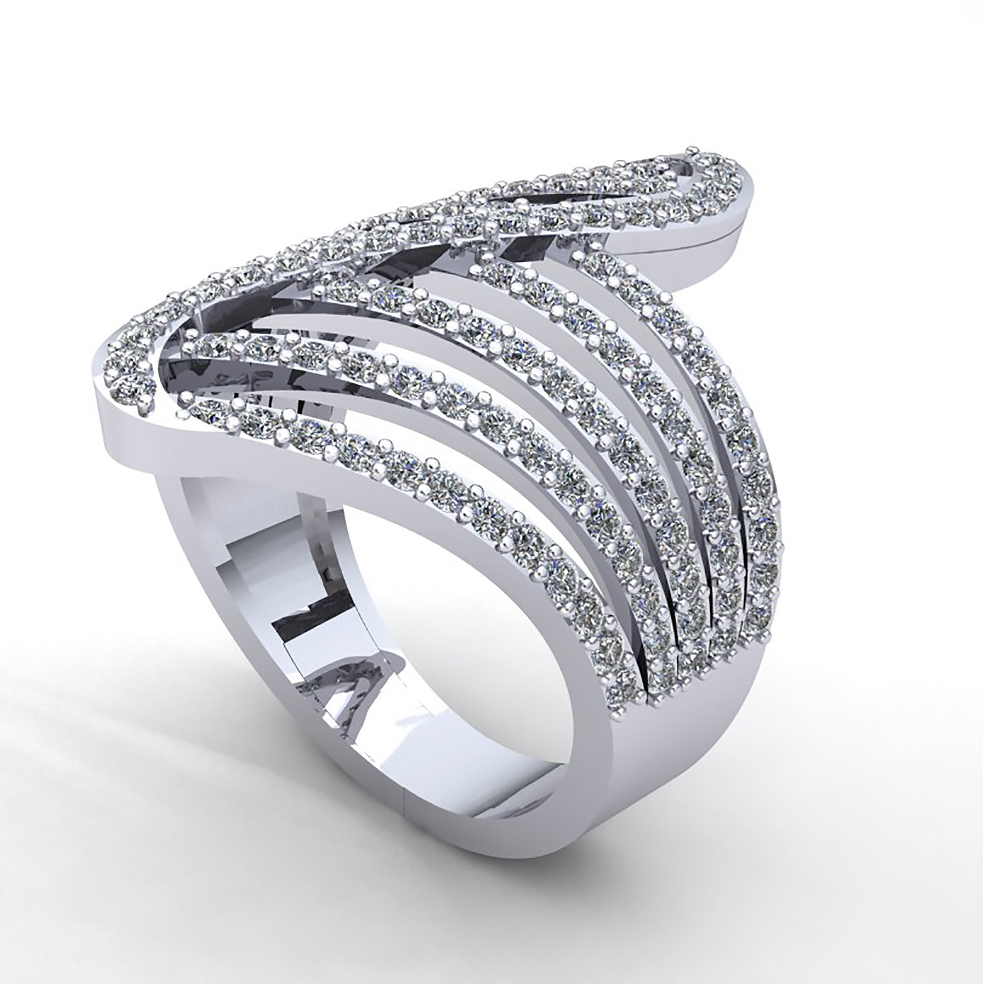 1.5ct Round Cut Diamond Womens Fancy Band Right Hand Ring 14K Gold - 第 10/14 張圖片