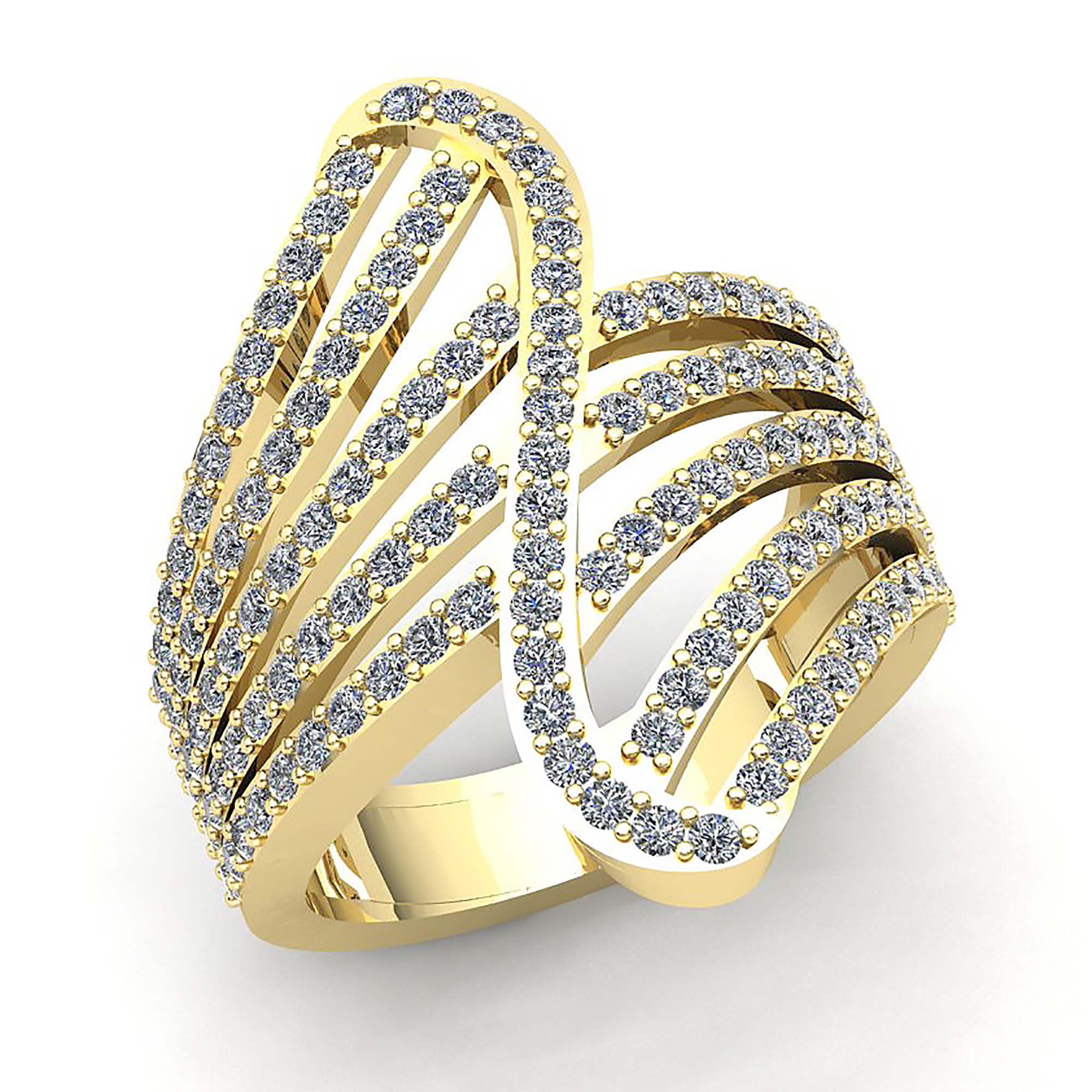 1.5ct Round Cut Diamond Womens Fancy Band Right Hand Ring 14K Gold - 第 12/14 張圖片