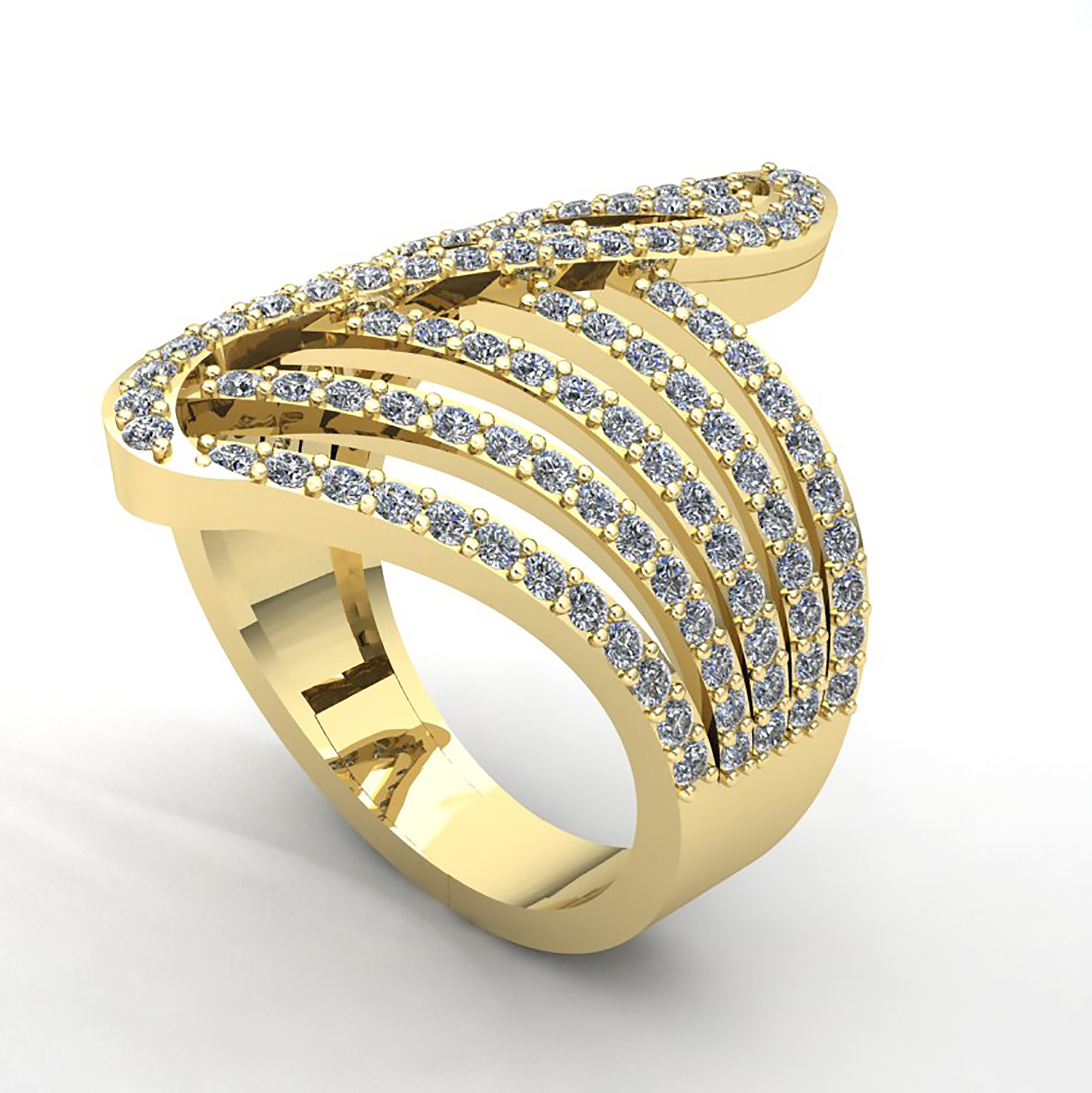 1.5ct Round Cut Diamond Womens Fancy Band Right Hand Ring 14K Gold - 第 13/14 張圖片