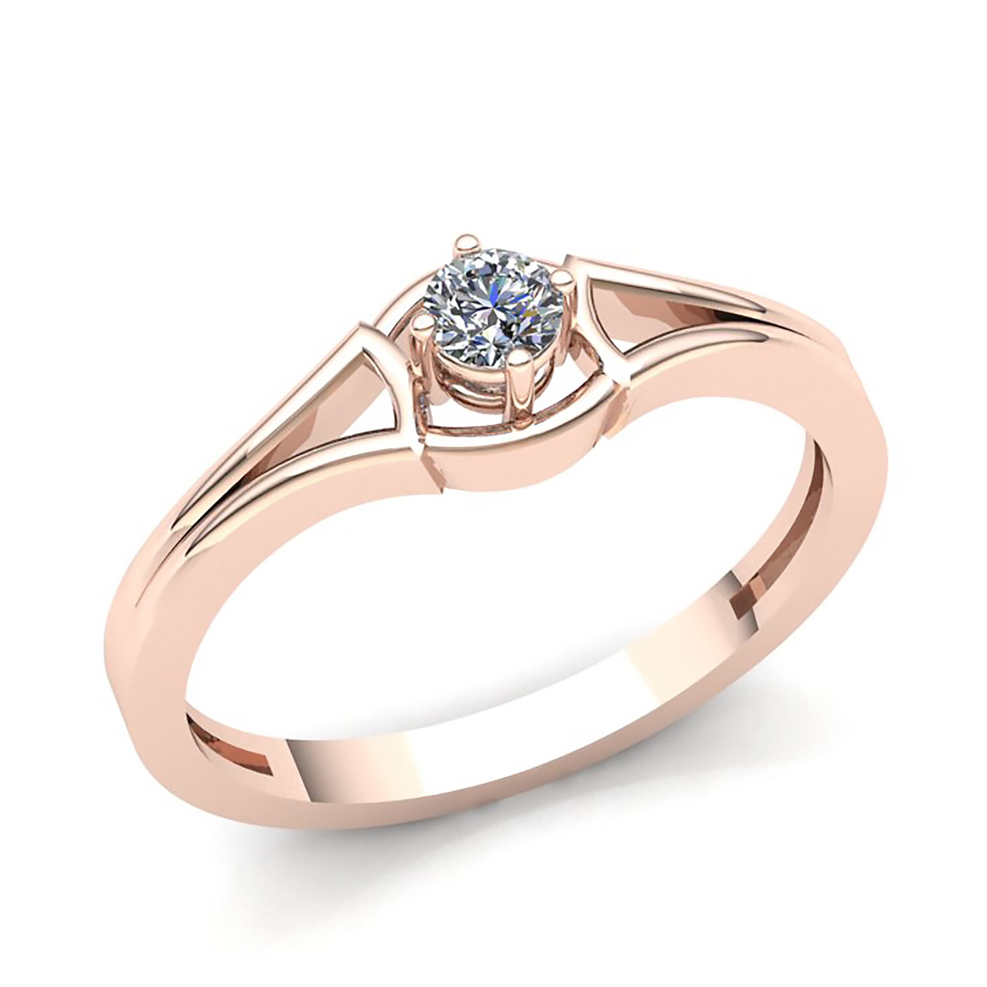 Genuine 0.2ctw Princess Diamond Ladies Bridal Solitaire Engagement Ring 10K Gold 