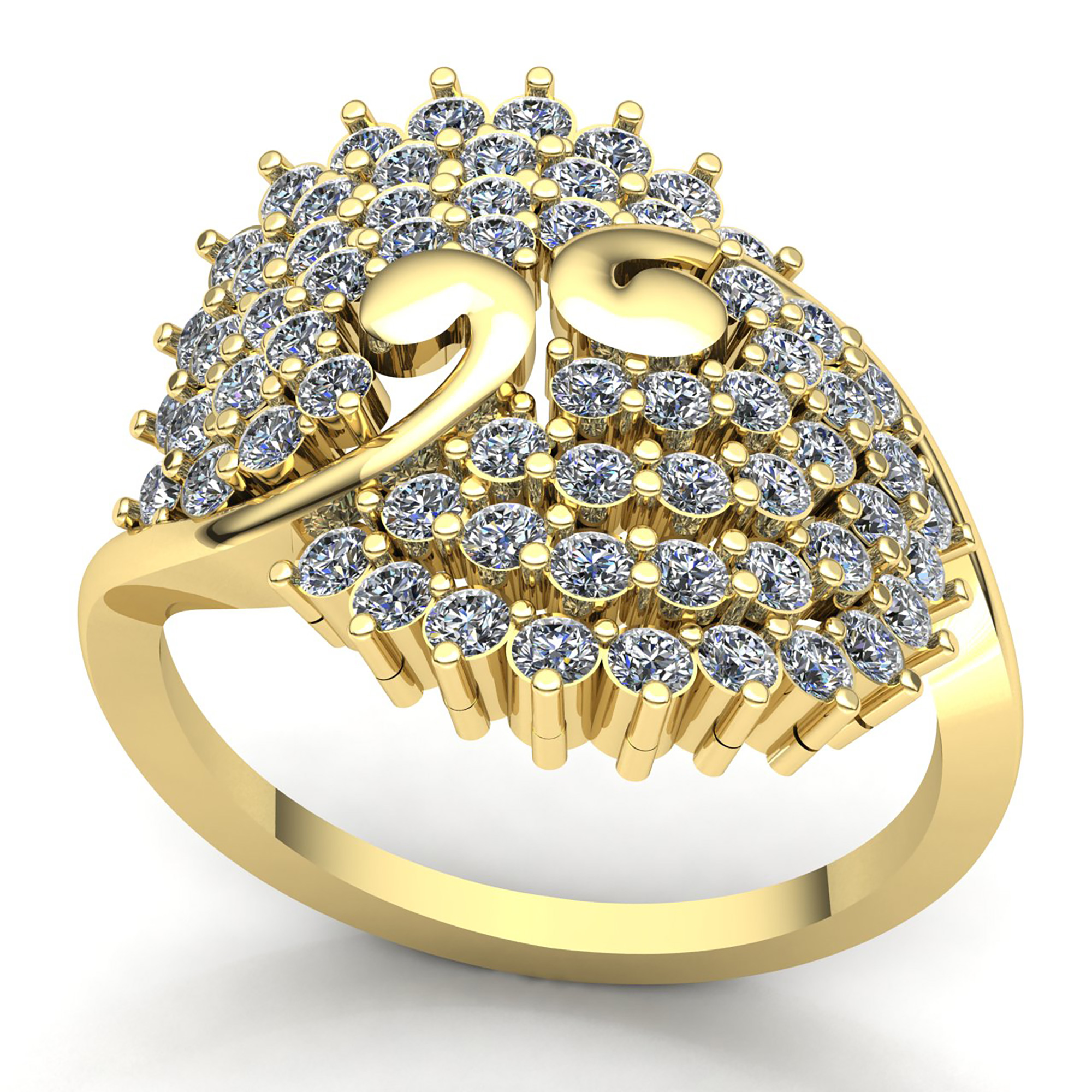 Genuine 5ctw Round Cut Diamond Ladies Vintage Cluster Engagement Ring