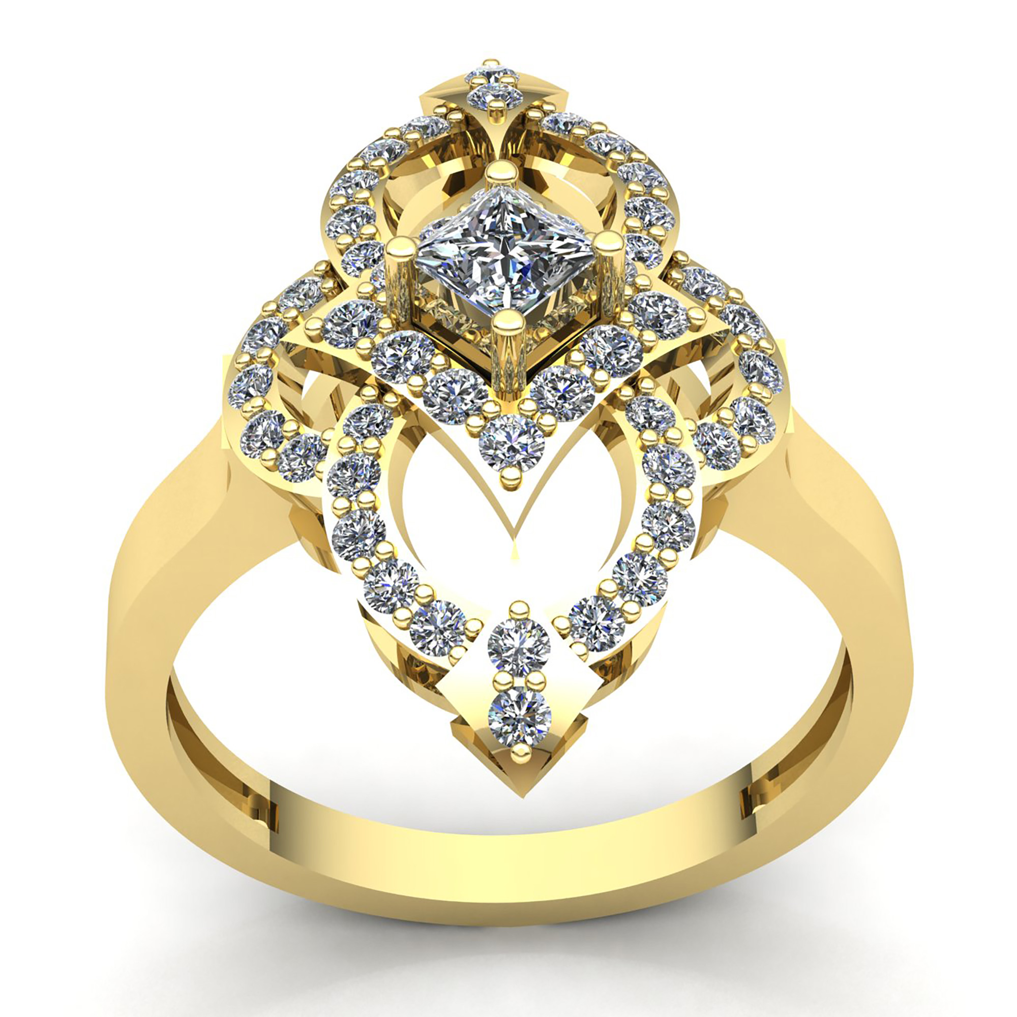 2ct Princess Cut Diamond Ladies Bridal Fancy Ring 18K Gold | eBay