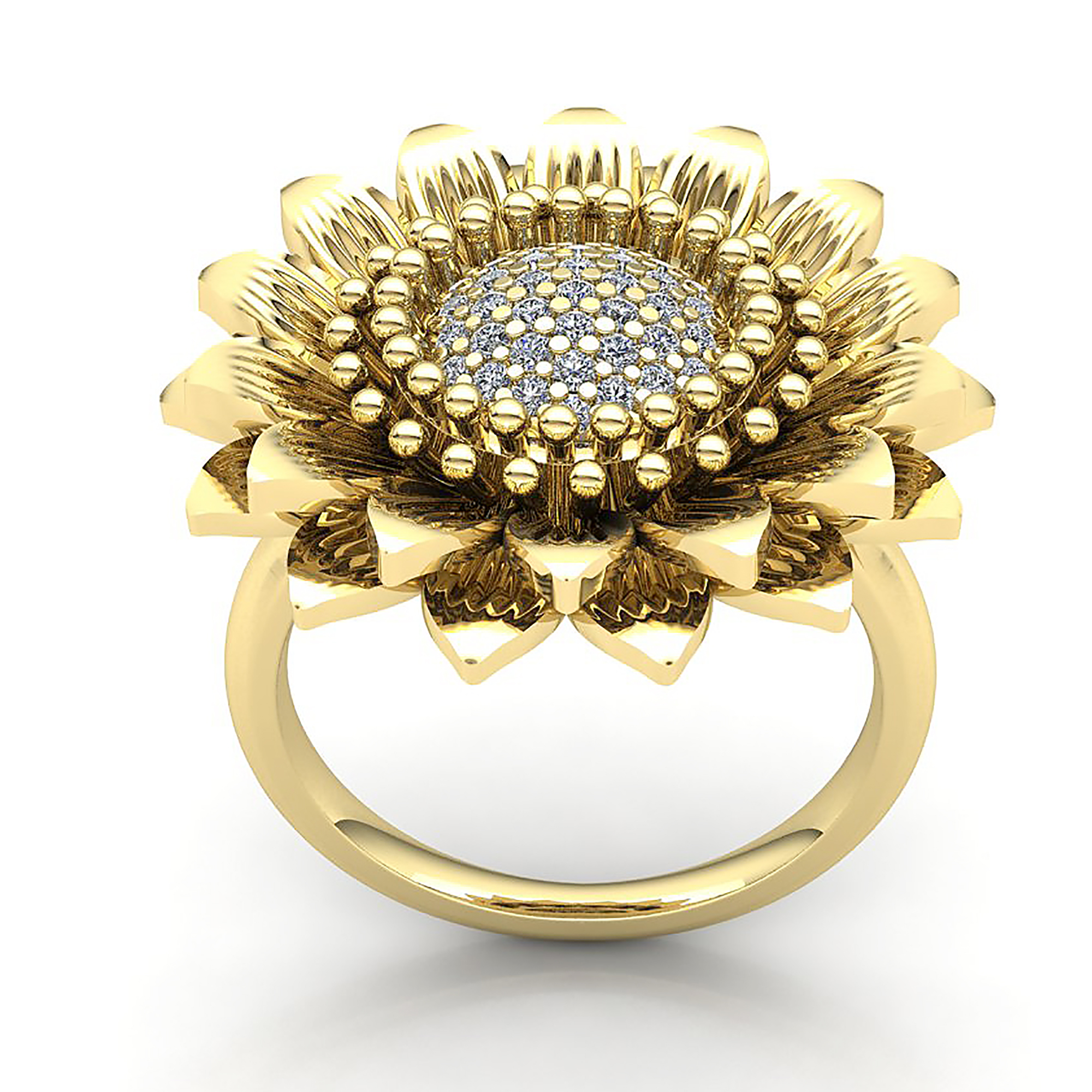0.5ct Round Brilliant Cut Diamond Womens Flower Vintage Engagement Ring