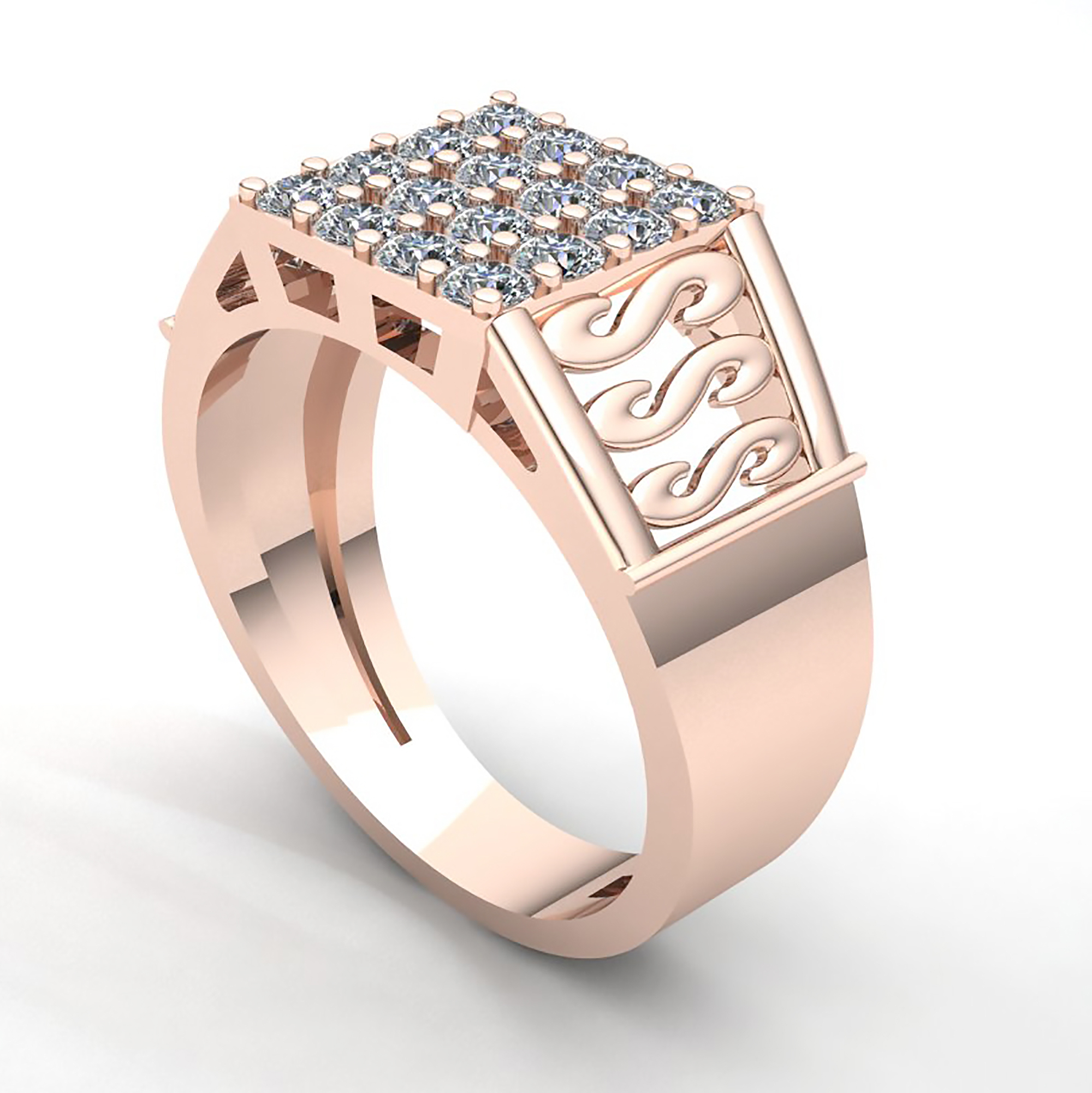 Genuine 0.5ctw Round Diamond Cluster Classic Mens Wedding Band Ring 14K GH I1 - Picture 7 of 14