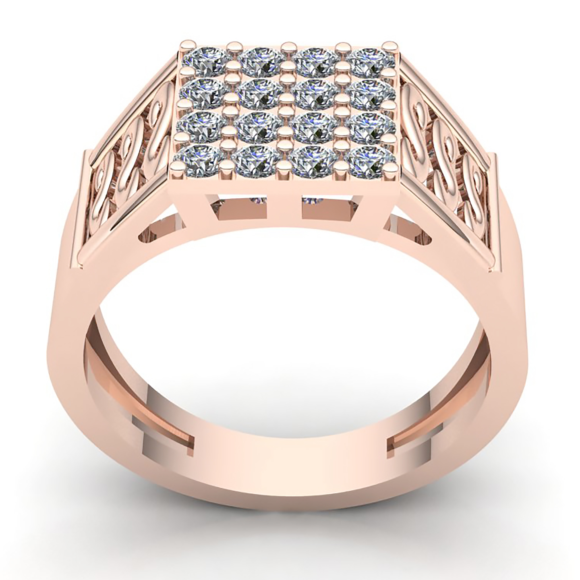 Genuine 0.5ctw Round Diamond Cluster Classic Mens Wedding Band Ring 14K GH I1 - Picture 8 of 14