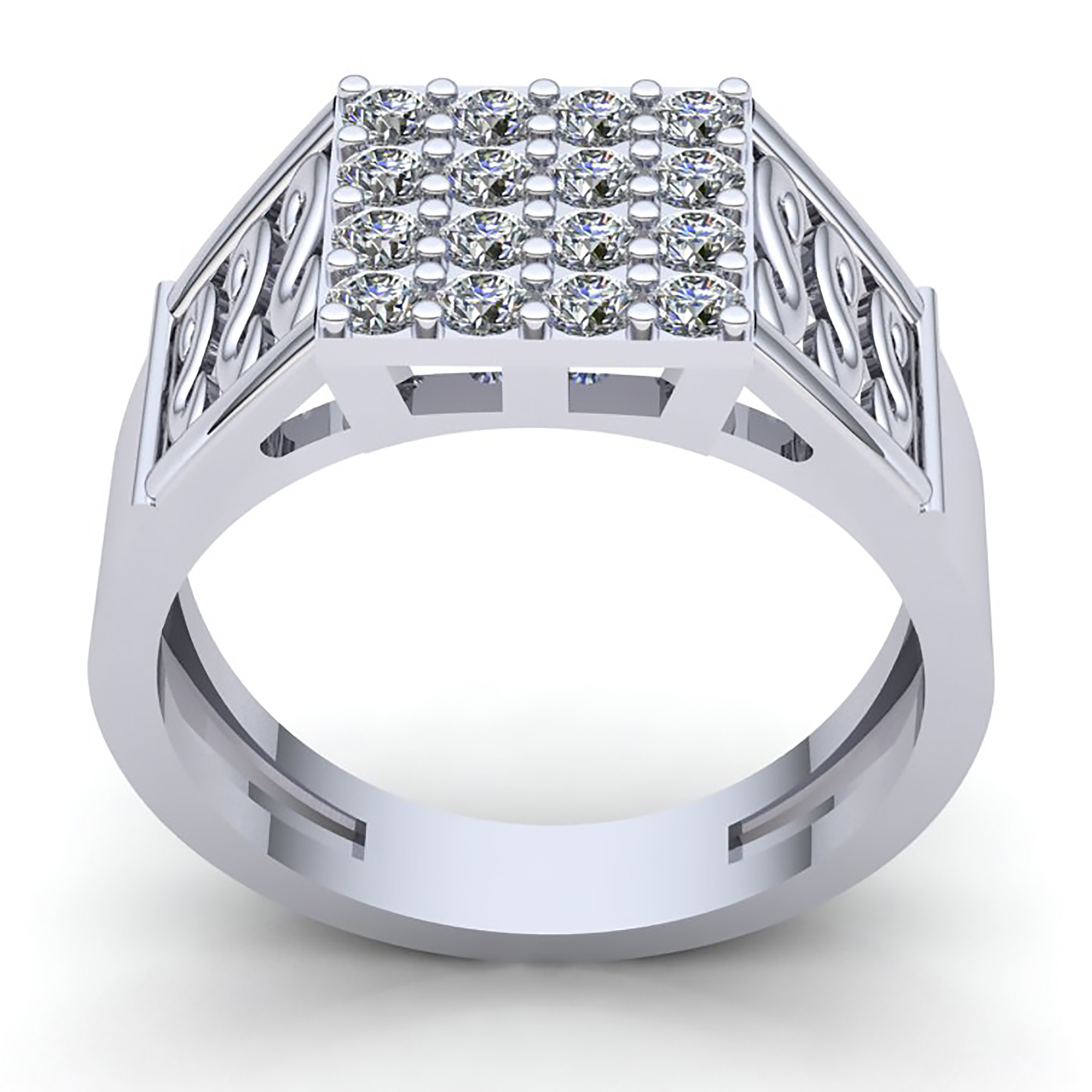 Genuine 0.5ctw Round Diamond Cluster Classic Mens Wedding Band Ring 14K GH I1 - Picture 11 of 14