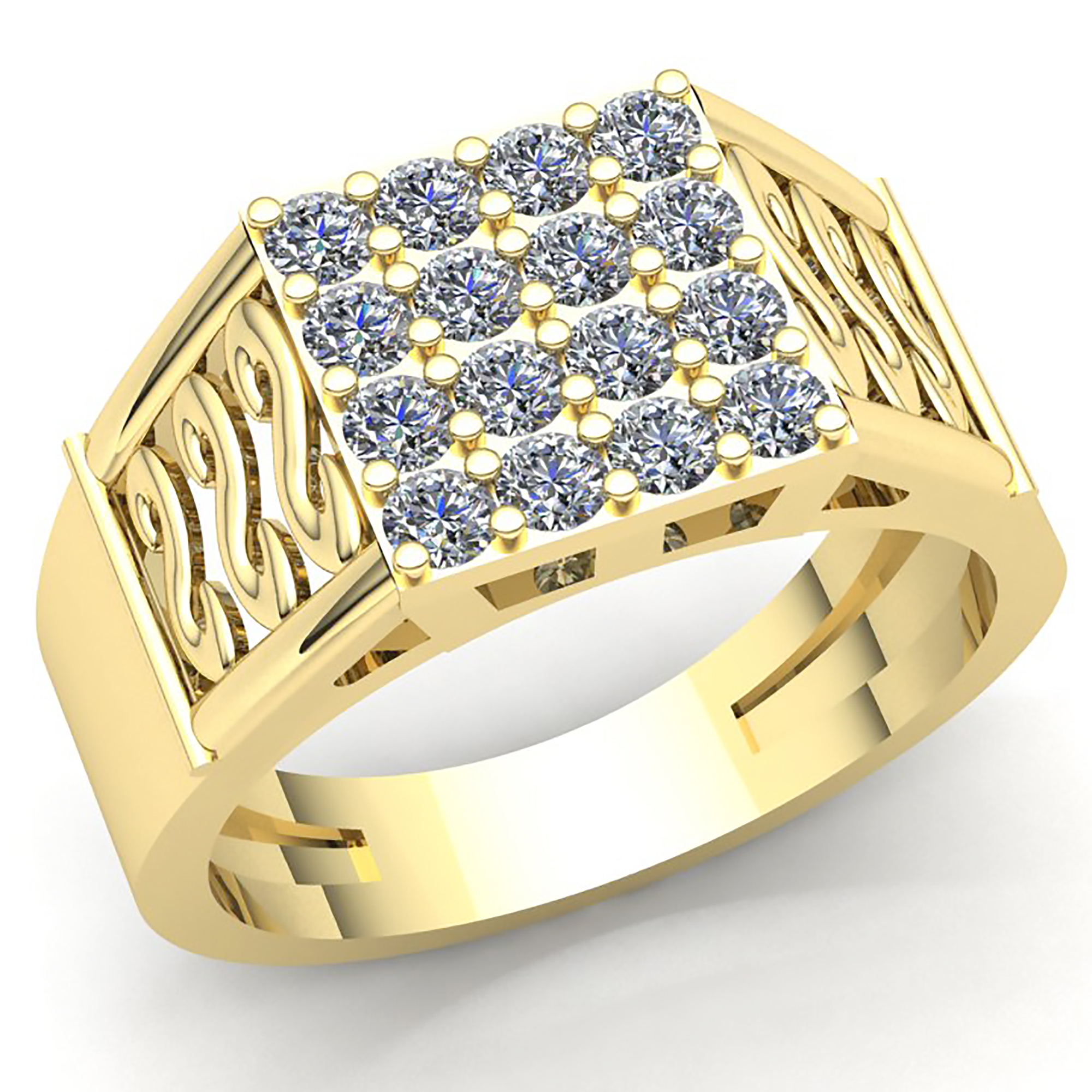 Genuine 0.5ctw Round Diamond Cluster Classic Mens Wedding Band Ring 14K GH I1 - Picture 12 of 14