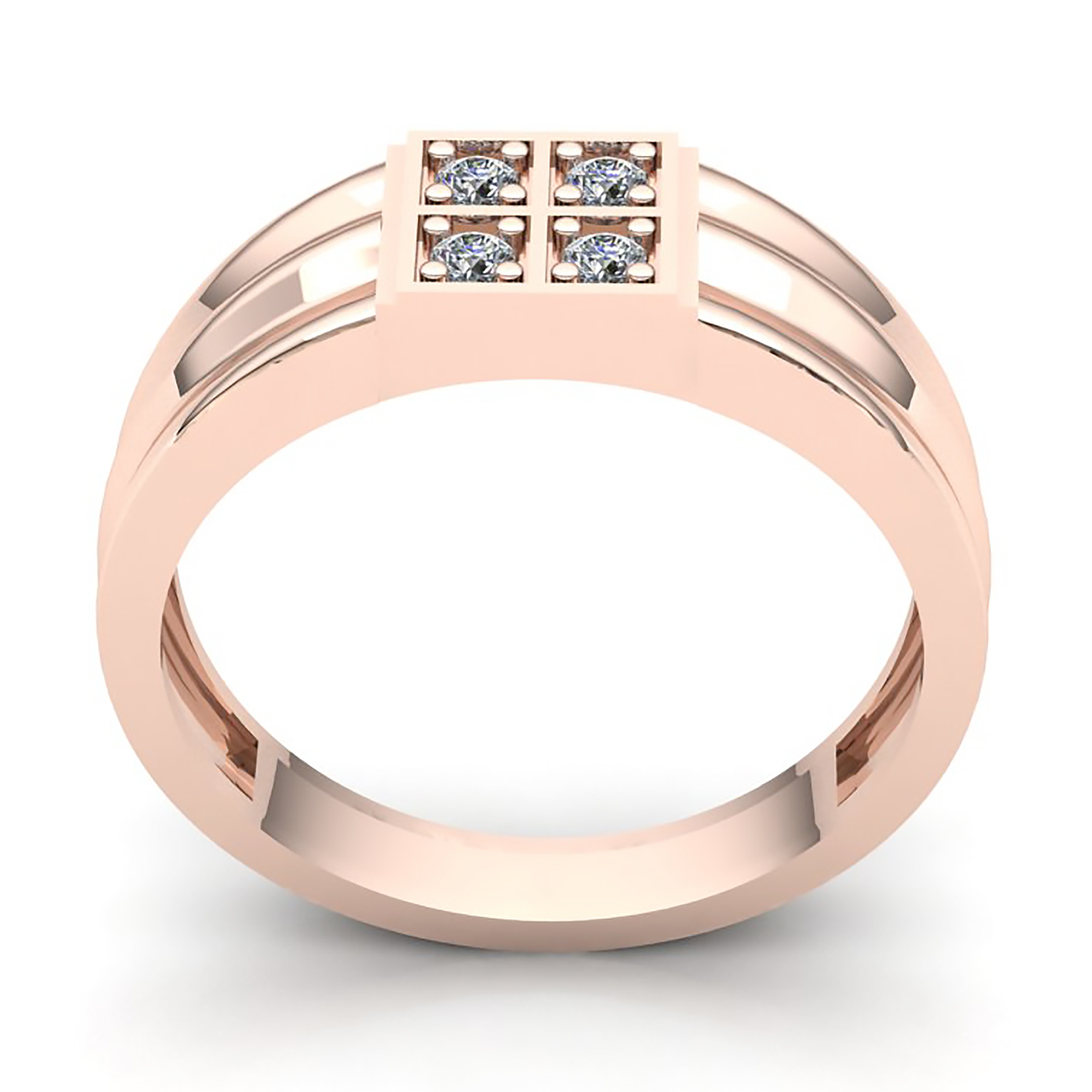 Natural 0.25carat Round Brilliant Cut Diamond Mens Fancy Ring Solid 14K Gold