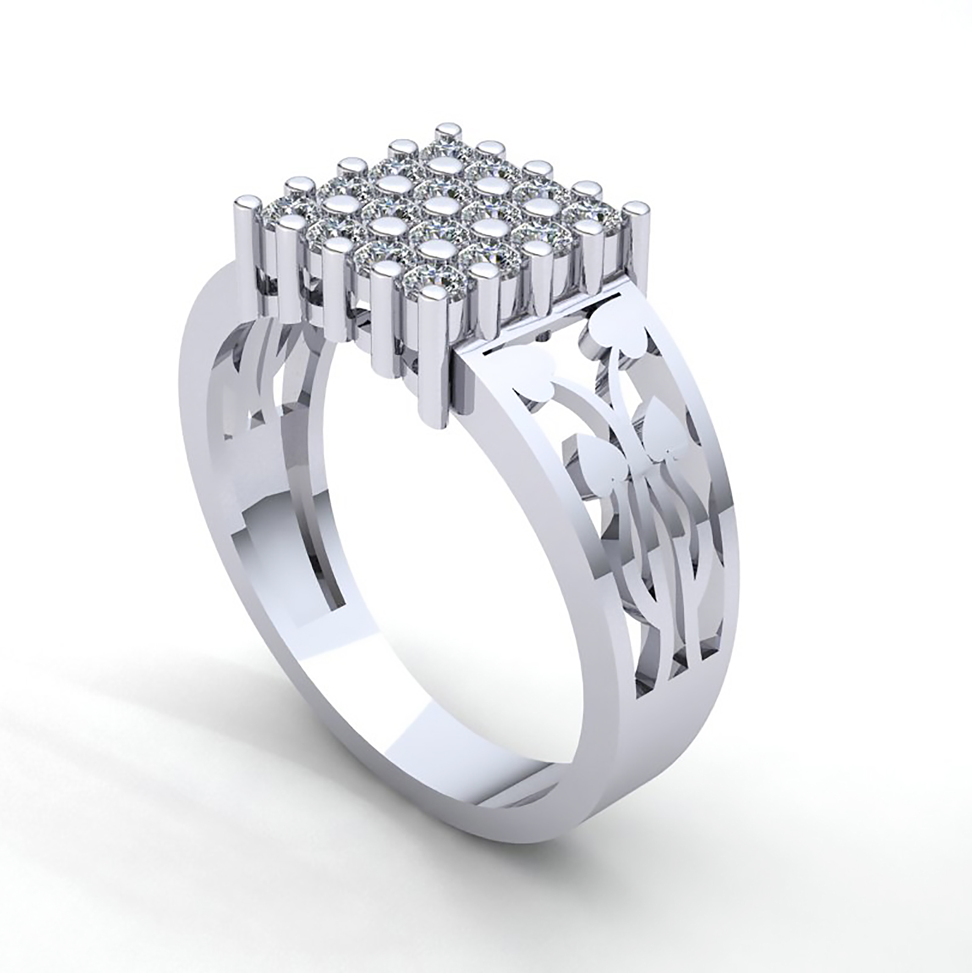 1ct diamond cluster ring