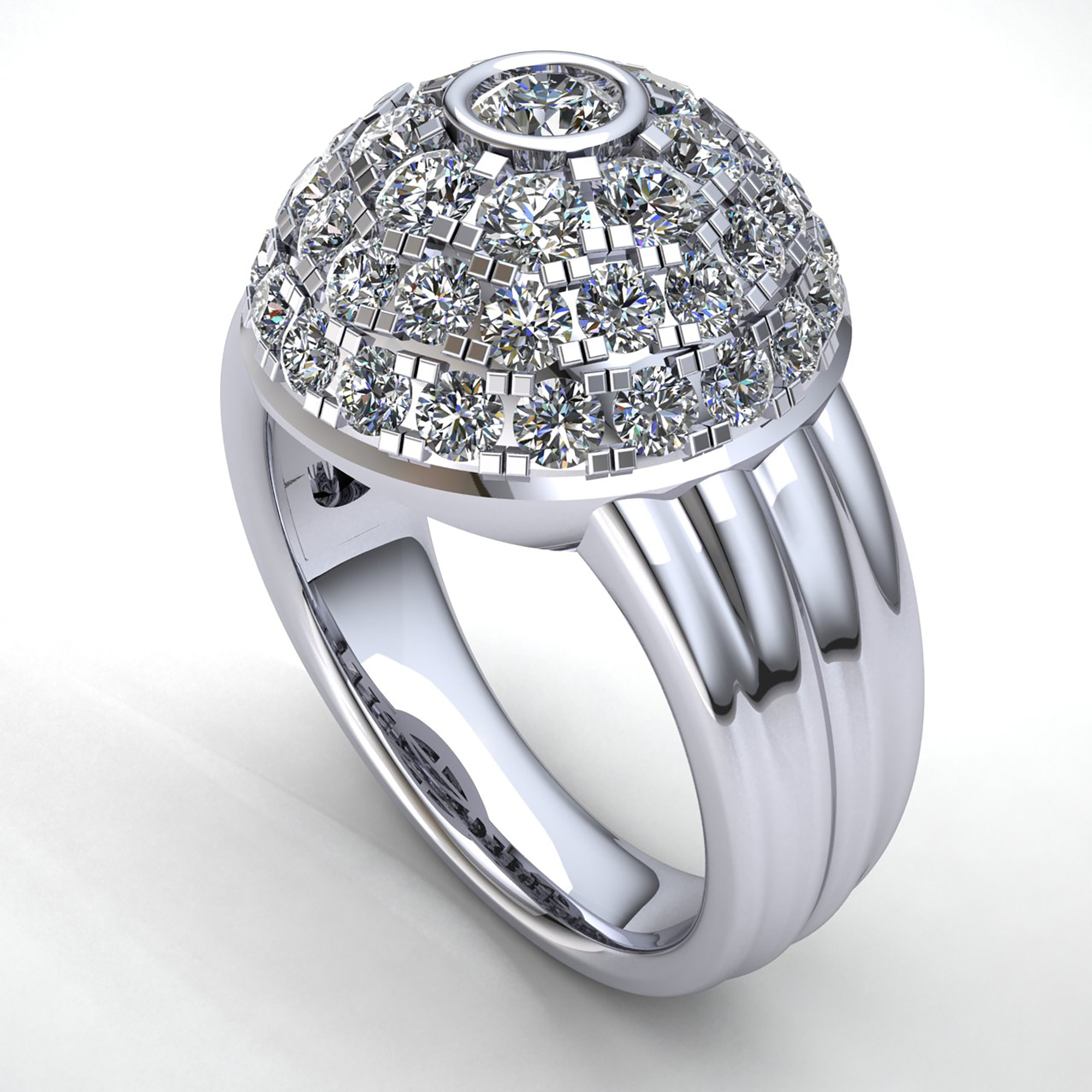 1ct diamond cluster ring