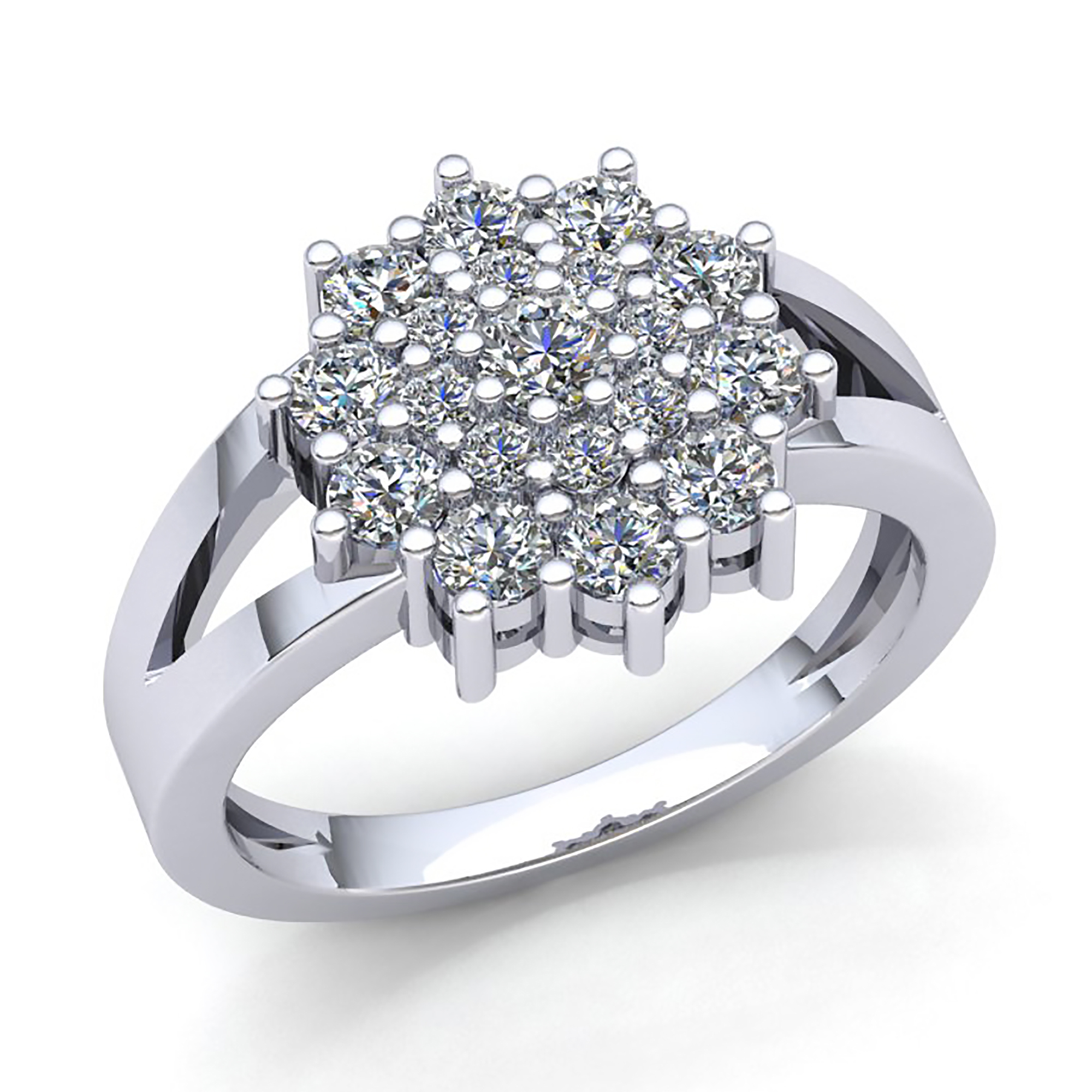 1ct diamond cluster ring