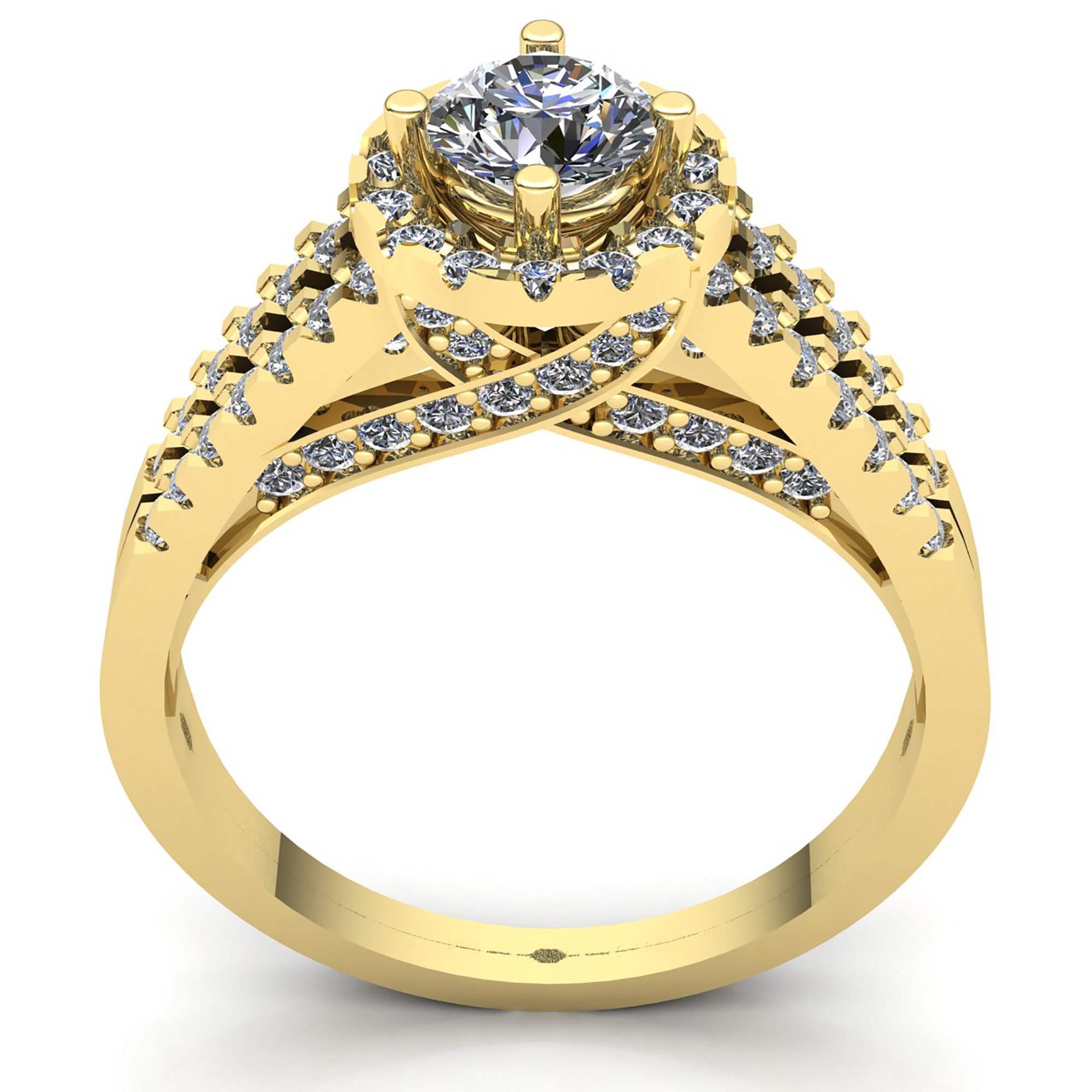 0.5carat Round Cut Diamond Ladies Solitaire Halo Engagement Ring 10K Gold 