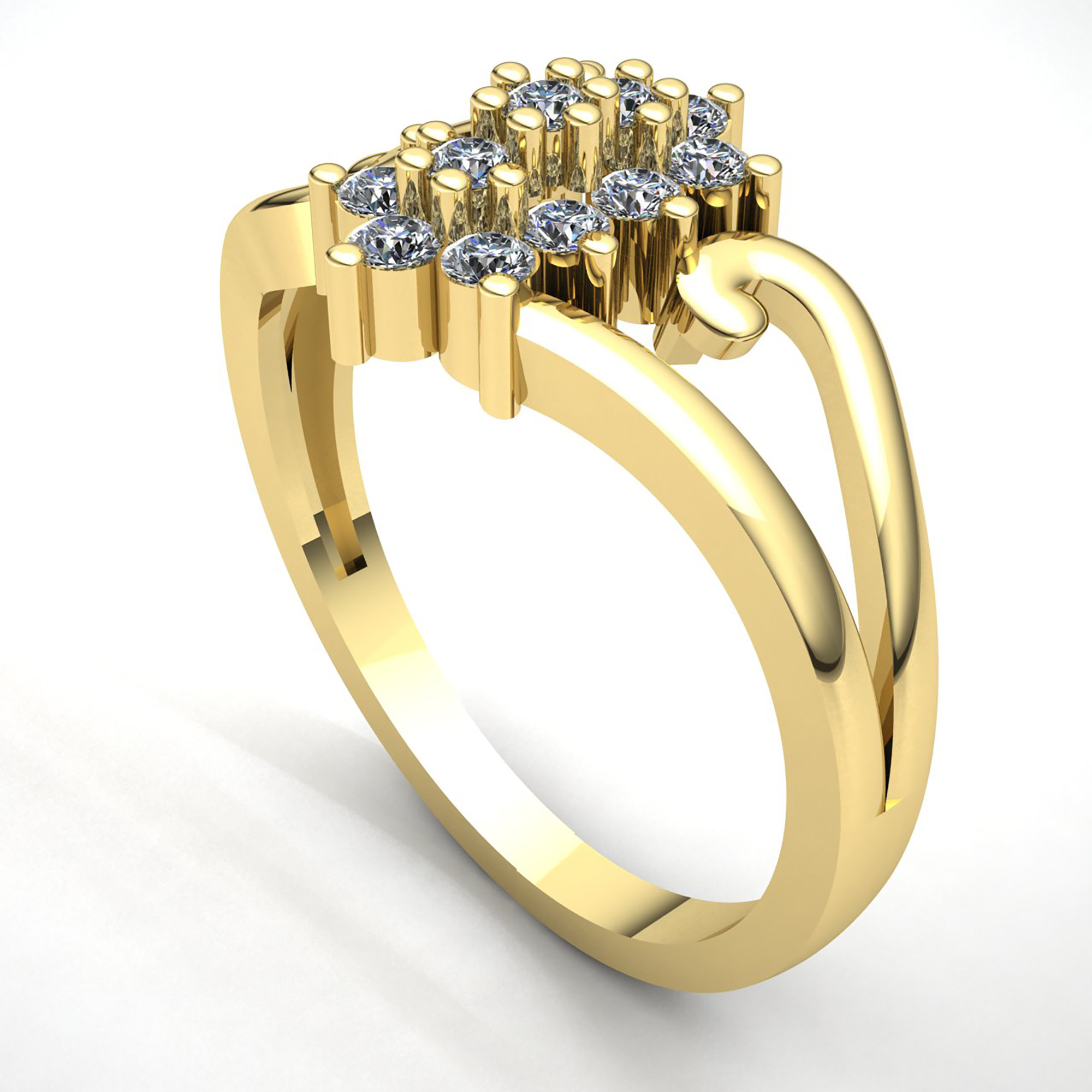 Genuine 0.2ctw Round Cut Diamond Ladies Cluster Fancy
