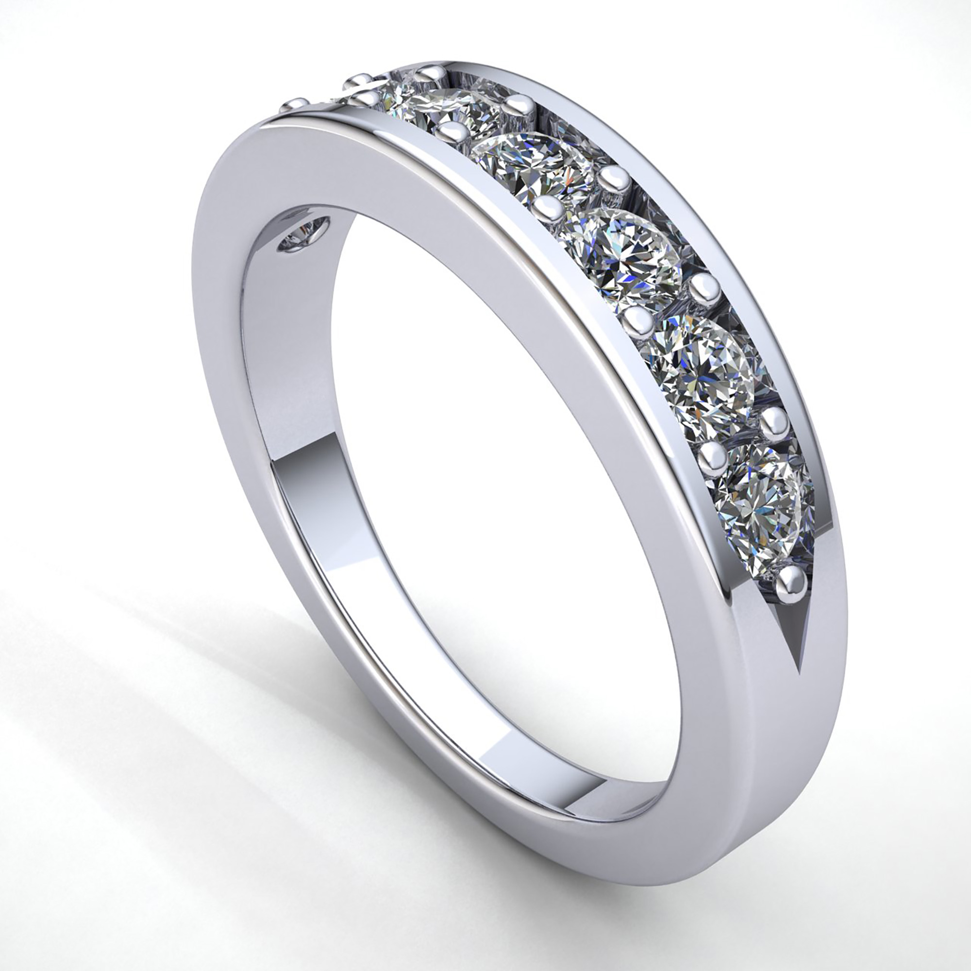 Real 0.5carat Round Cut Diamond Ladies Right Hand Promise Wedding Band 14K Gold 