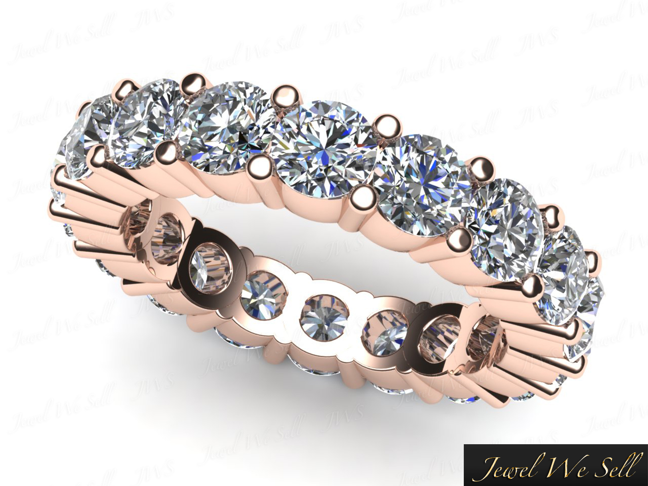 3.00 Ct Round Diamond Classic Shared Prong Eternity Wedding Band Ring 14k I SI2