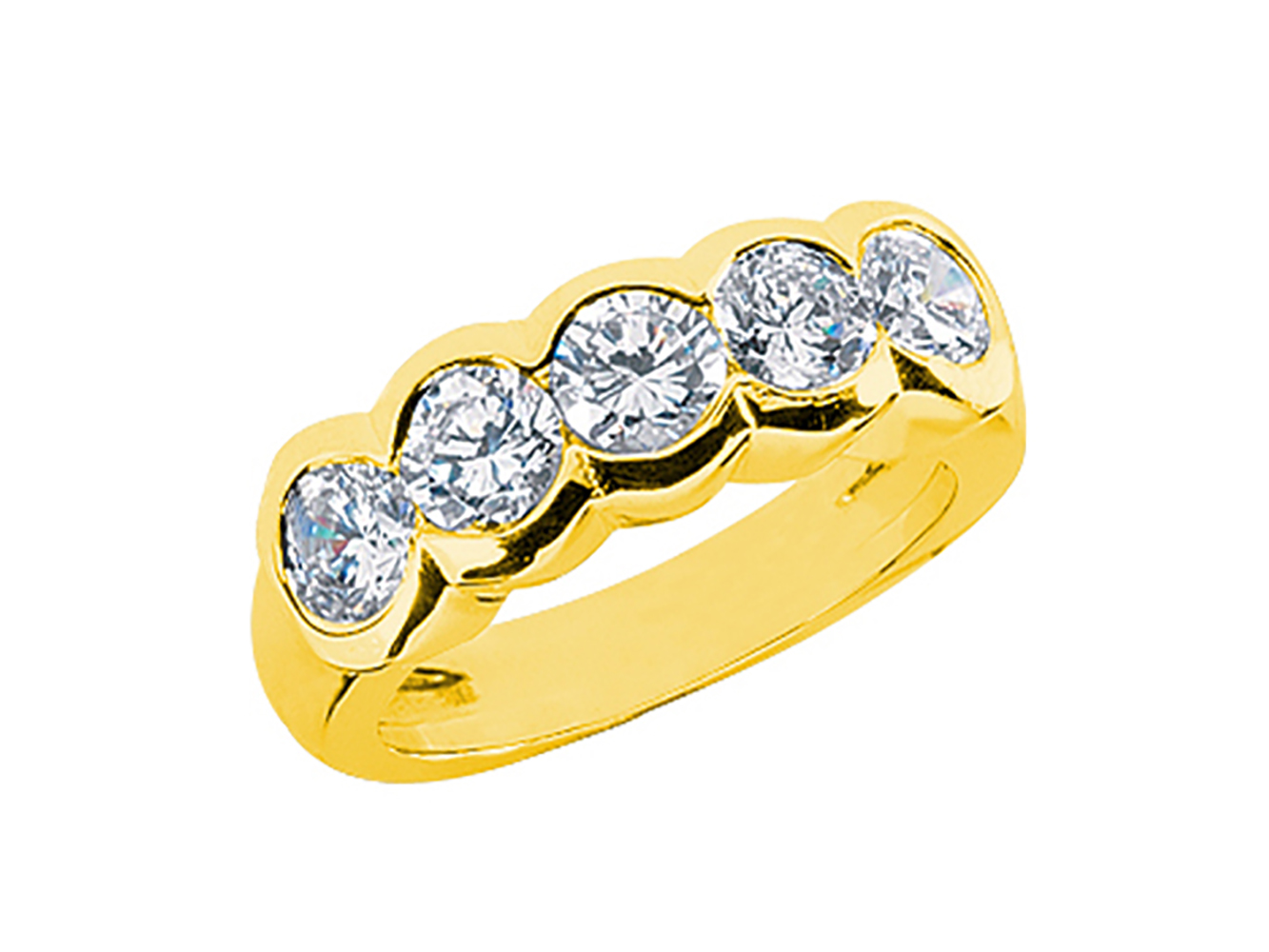 Diamond Wedding Band Ring 0.75 Ct Round Cut 14K Yellow Gold 7 stone Anniversary 
