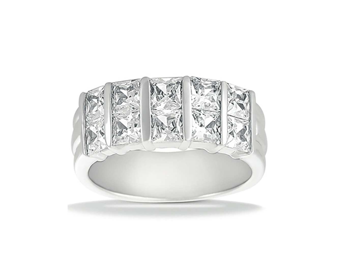 2 30ct  Diamond  Wedding  Band  Ring  Double Row Platinum 
