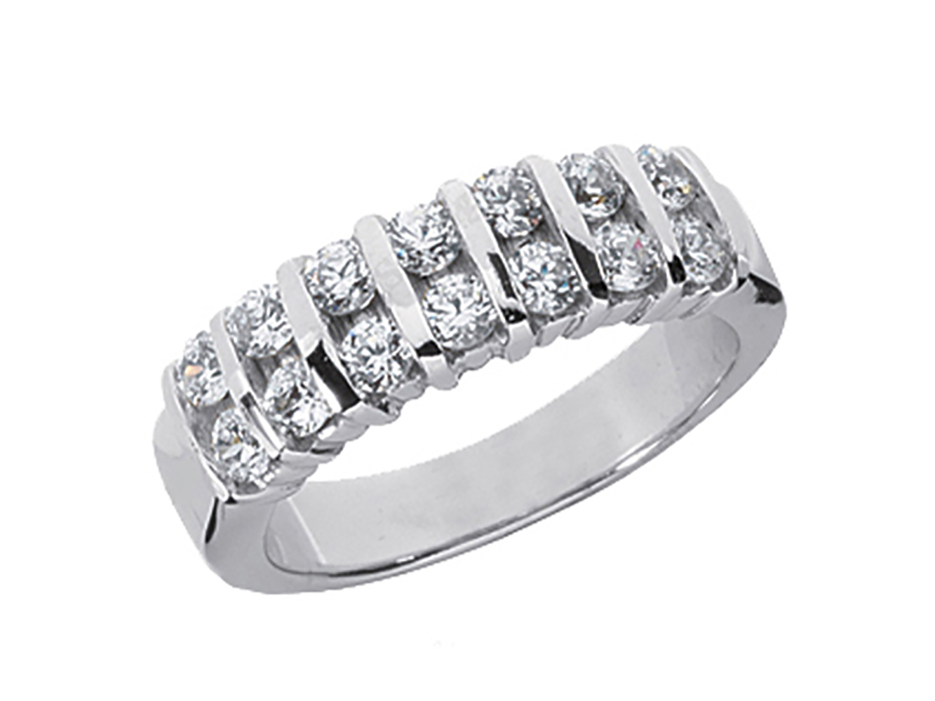 0.42ct Diamond Wedding Band Ring Platinum Round Brilliant Cut Channel Set F VS1