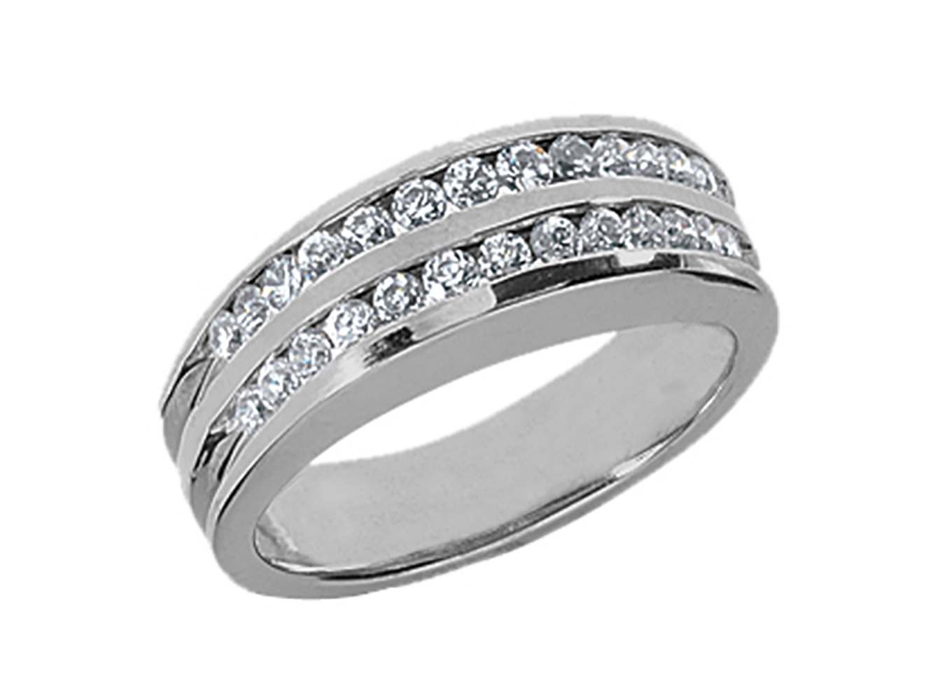 0.52ct Diamond Wedding Band Ring Platinum Round Brilliant Cut Channel Set H SI2