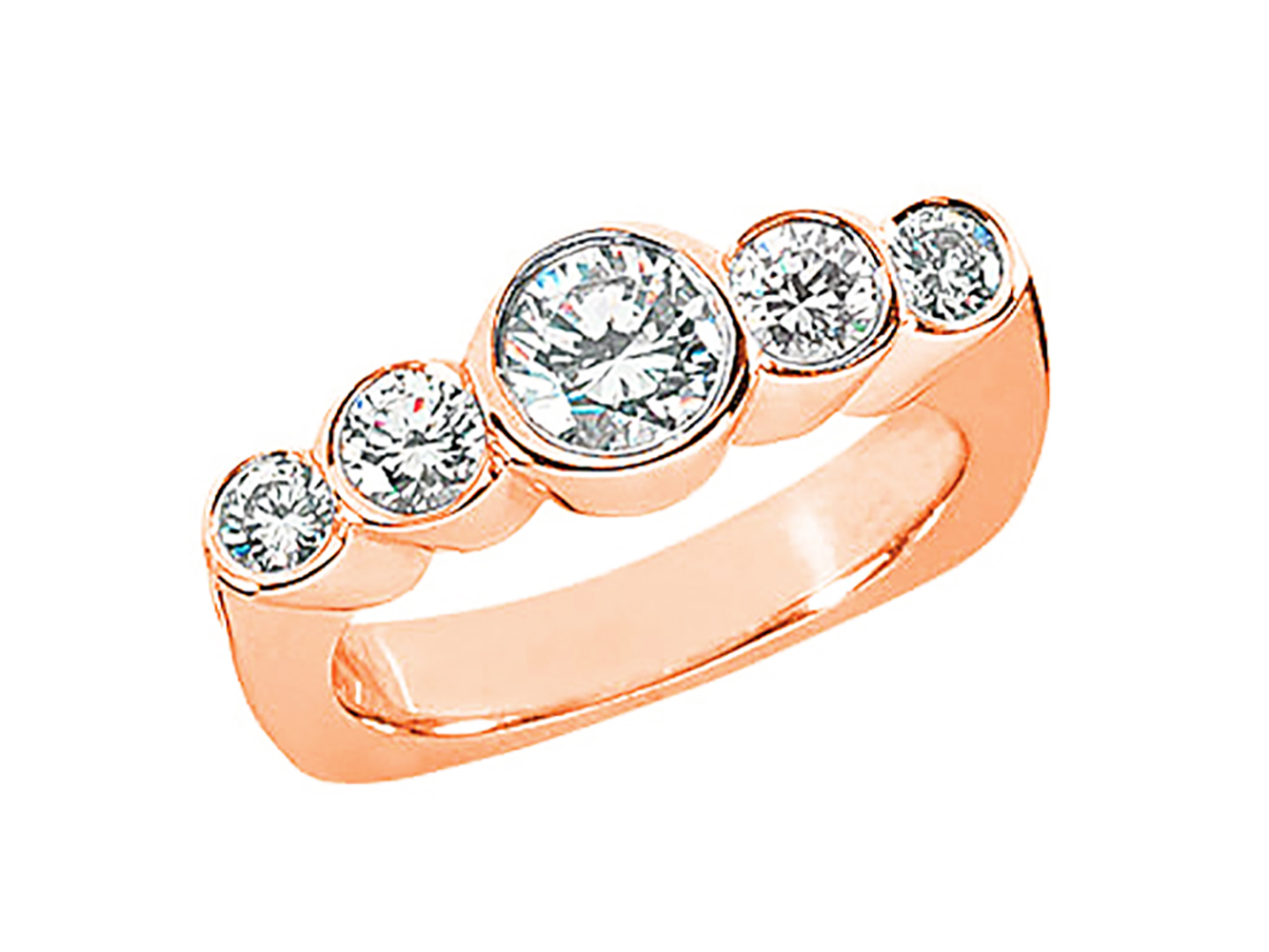 Real 1.24ct Diamond Euro Shank Wedding Band 18k Rose Gold