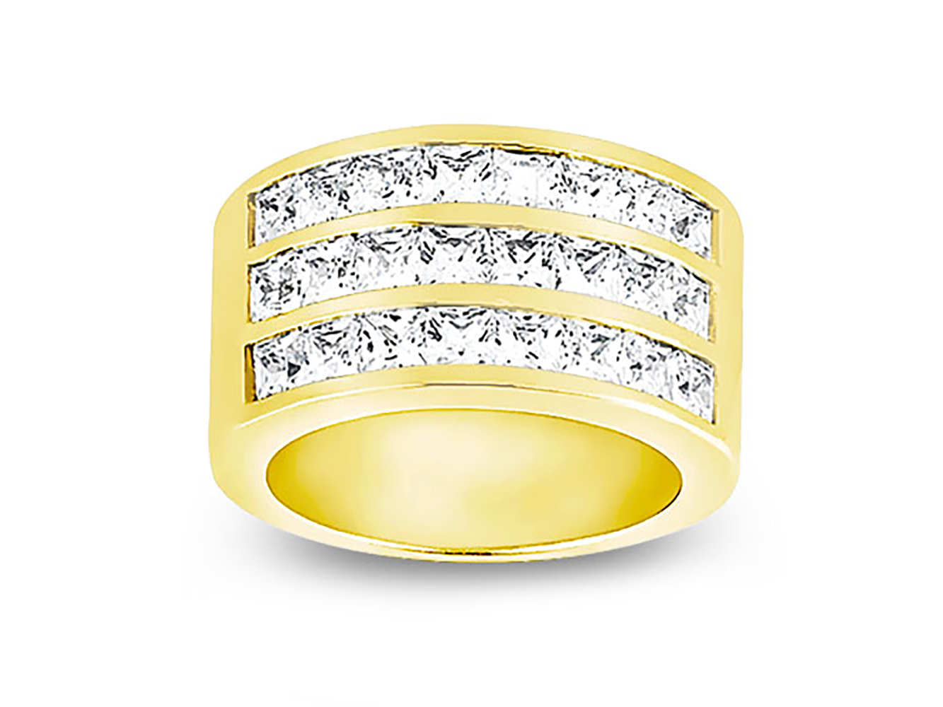 Genuine 1.68ct Diamond Wedding Band Ring 18k Yellow Gold