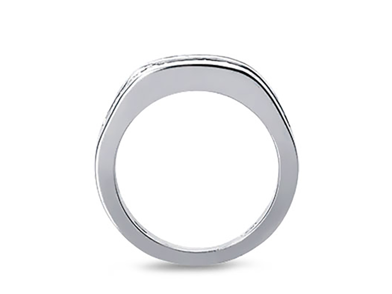 Anillo de boda de diamantes de 0,50 quilates de oro blanco de 10 k corte redondo ajuste de canal I SI2 - Imagen 2 de 3