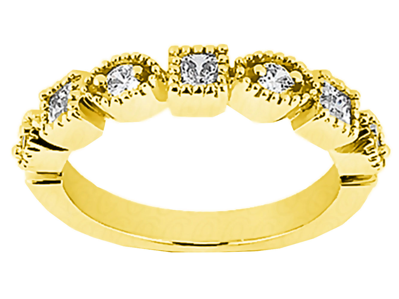 Genuine 0.30ct Diamond Wedding Band Ring 10k Yellow Gold GH I1 Prong Bezel Set - Picture 1 of 3