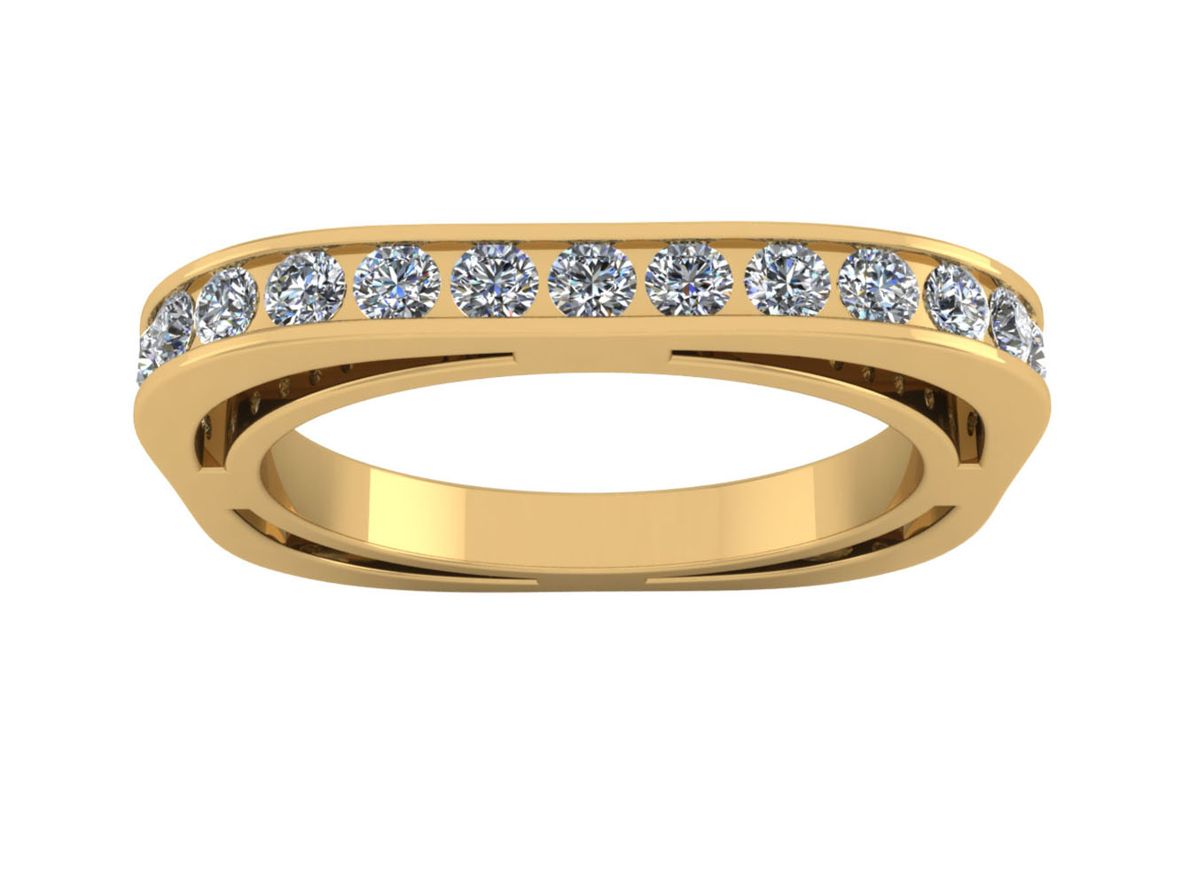 18k Gold 2.00Ct Natural Round Cut Diamond Channel Set Eternity Band Ring G SI1