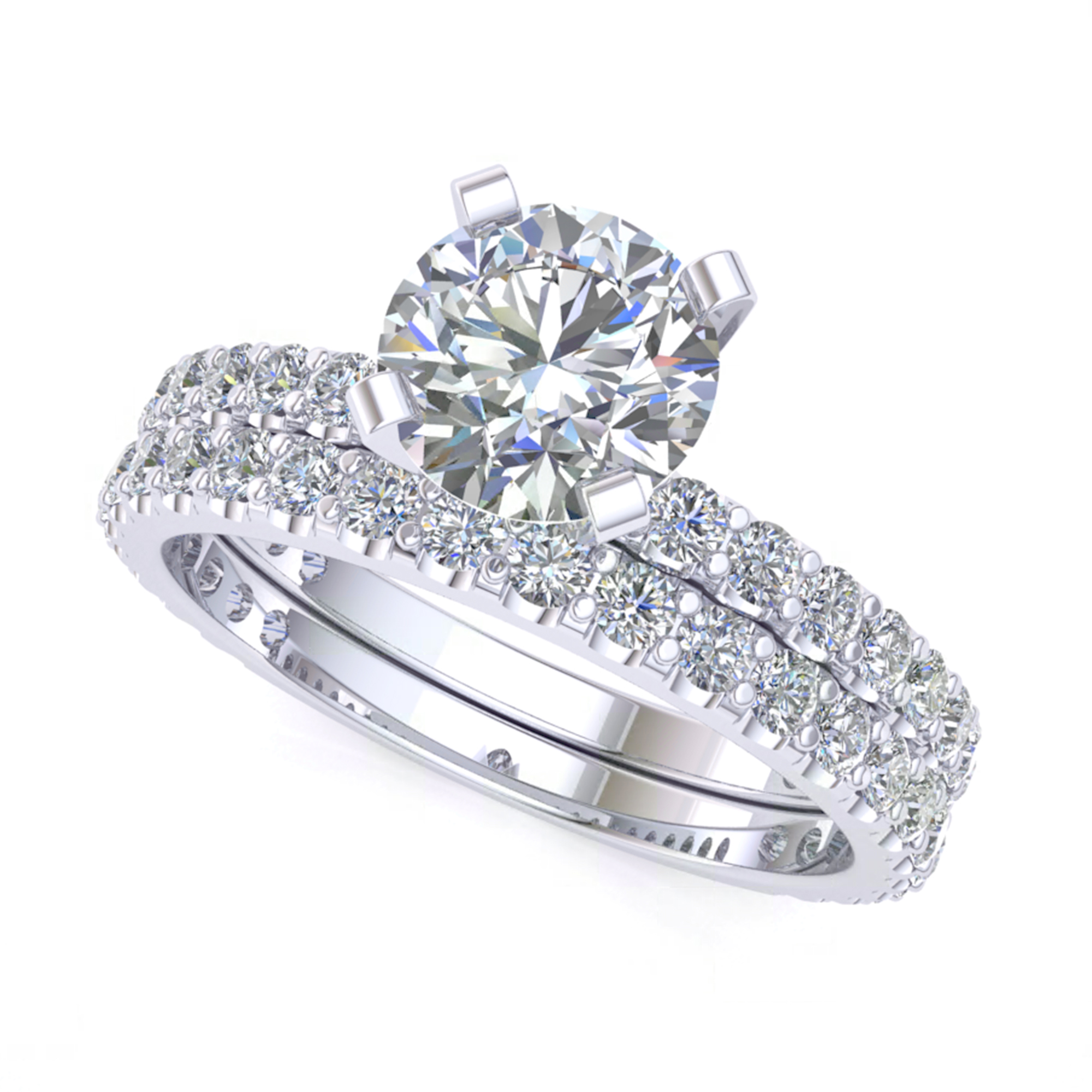 Fine Genuine 1.75Ct Round Brilliant Cut Diamond Engagement Ring 10K White Gold