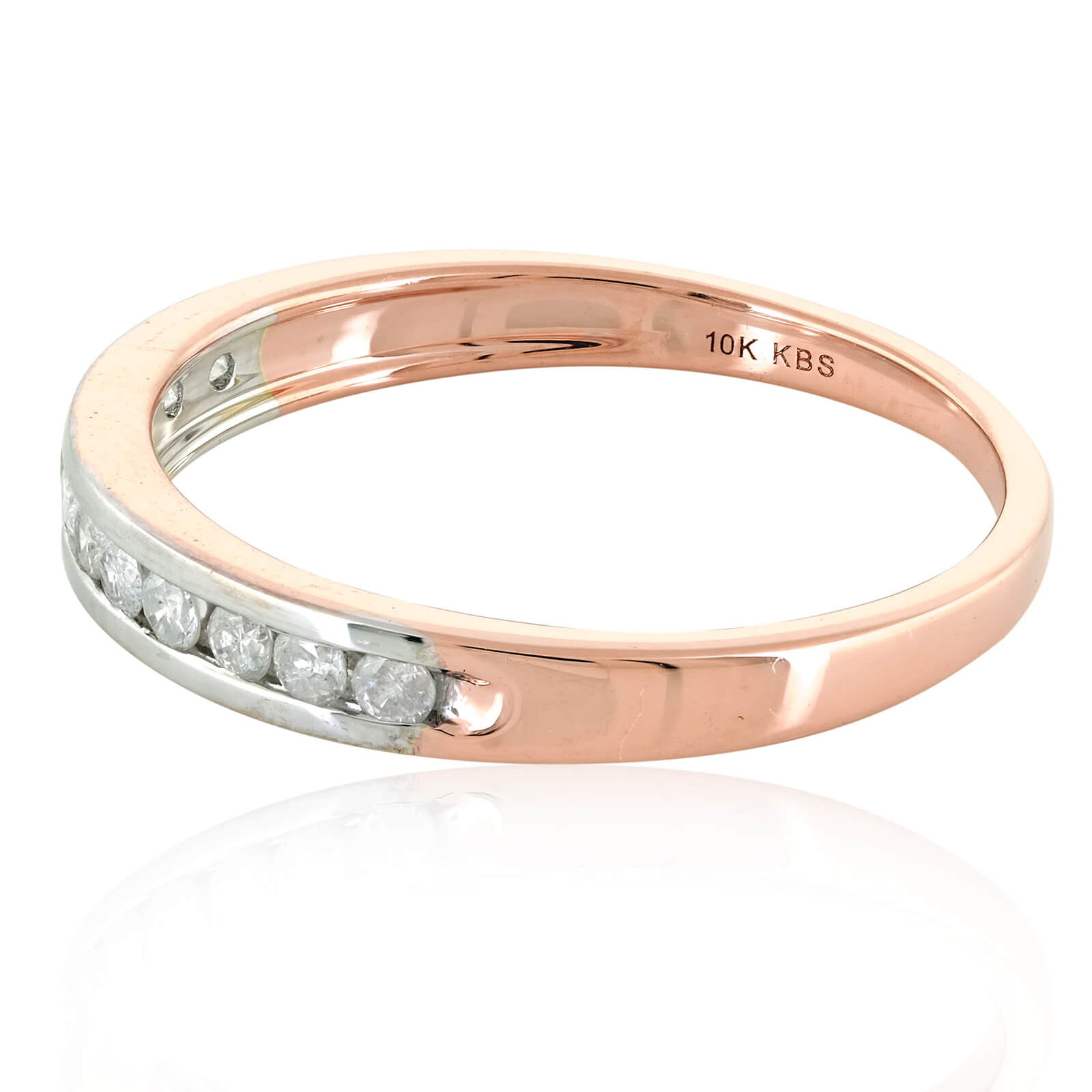 Women's Channel Set Genuine Diamond Wedding Band Ring 10k