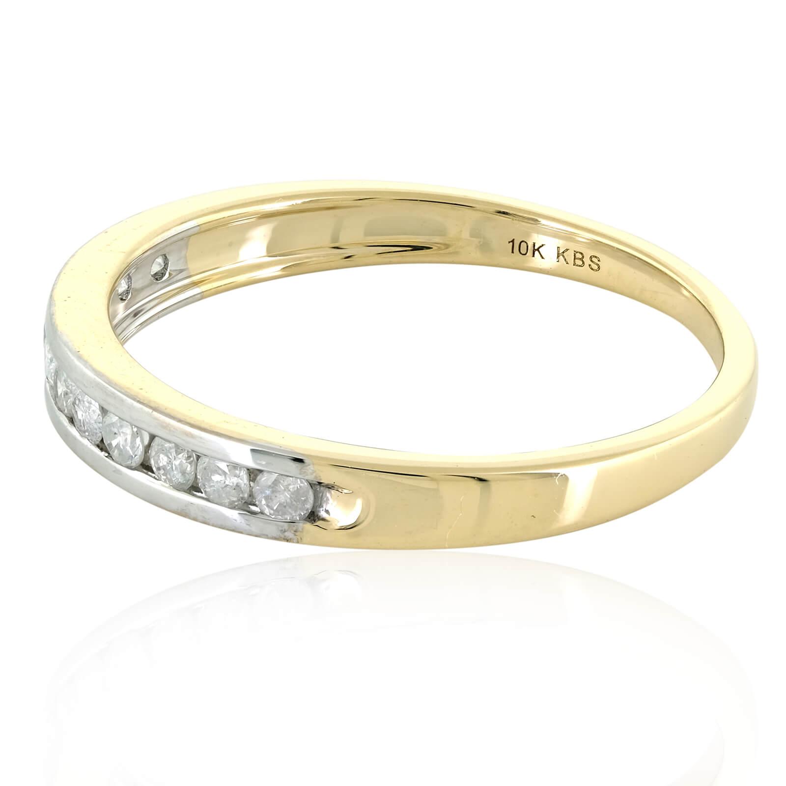 Women�s Channel Set Genuine Diamond Wedding Band Ring 10k