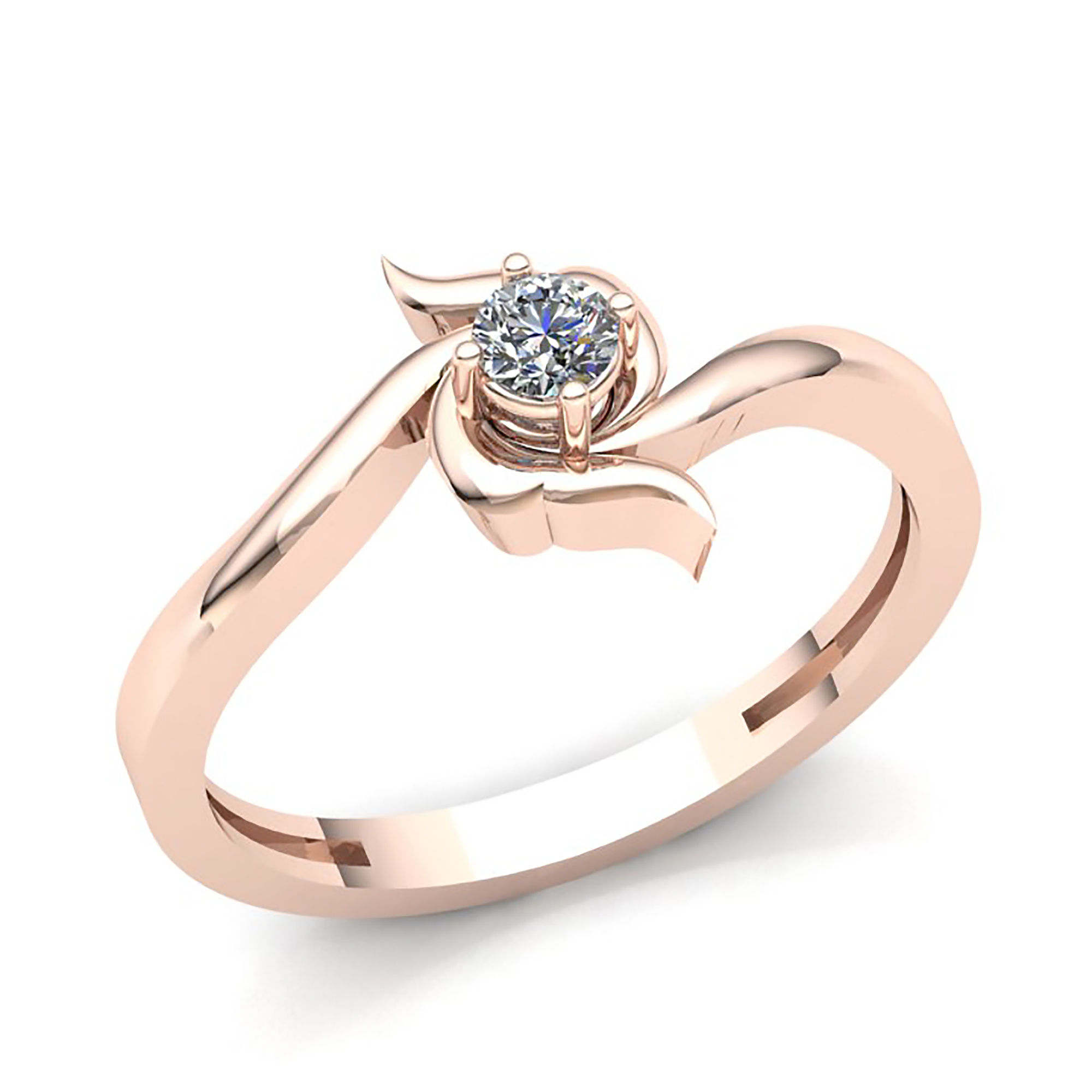 ROUND CUT DIAMOND SOLITAIRE ENGAGEMENT RING 14K ROSE GOLD JEWELRY 0.25 ct D/VS 