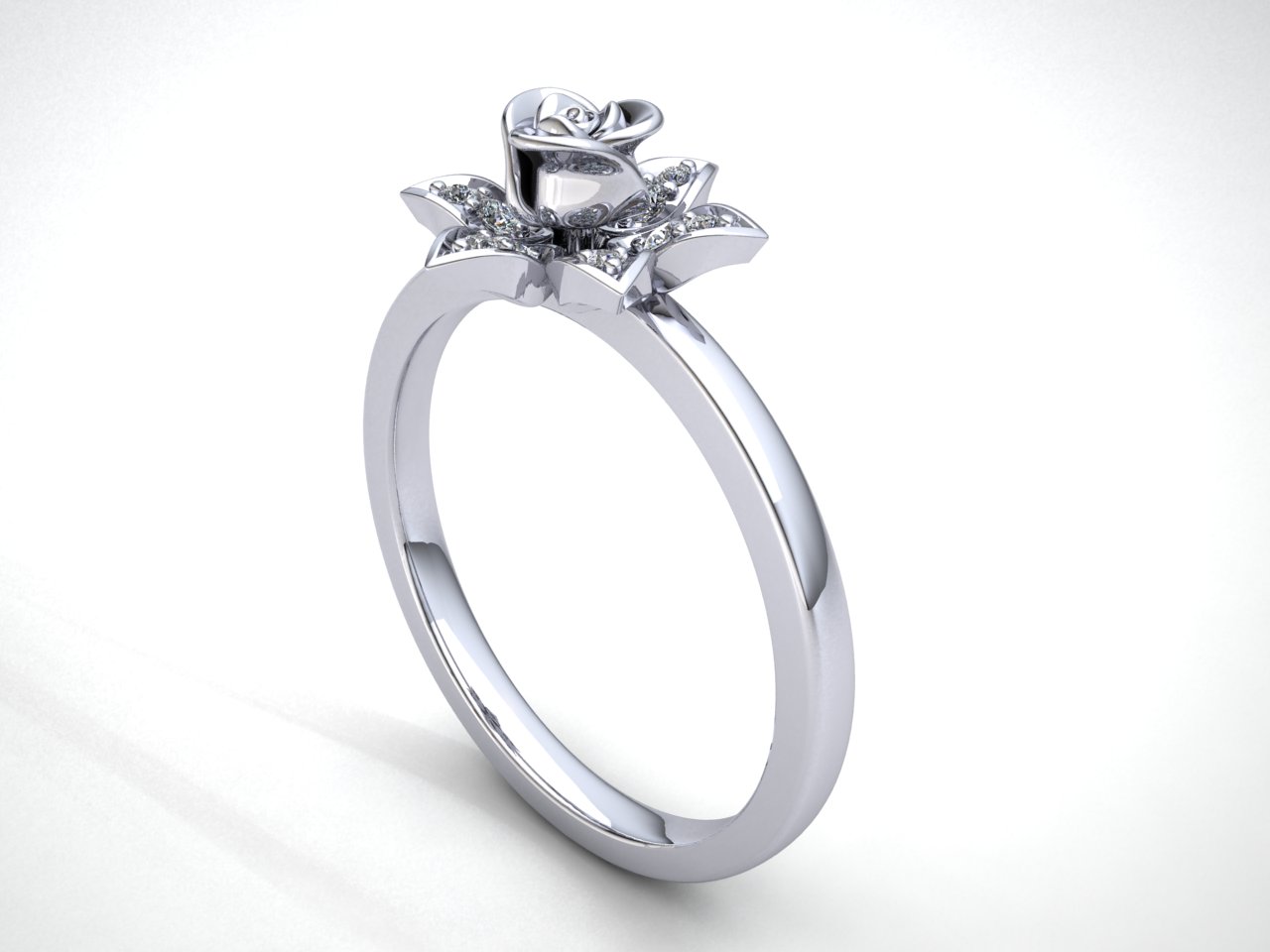 0.25ctw Round Cut Diamond Ladies Personalized Star Flower