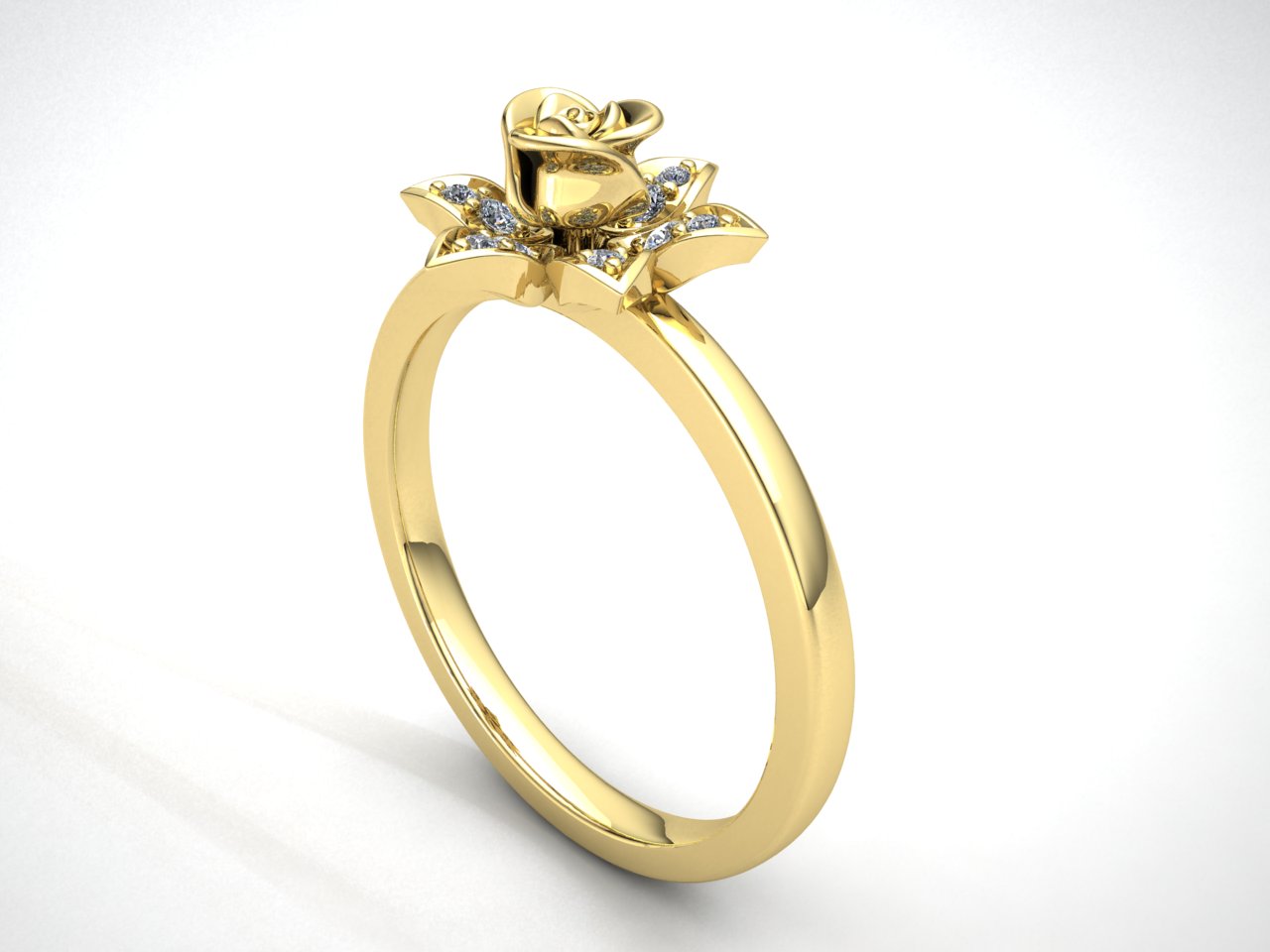 0.25ctw Round Cut Diamond Ladies Personalized Star Flower