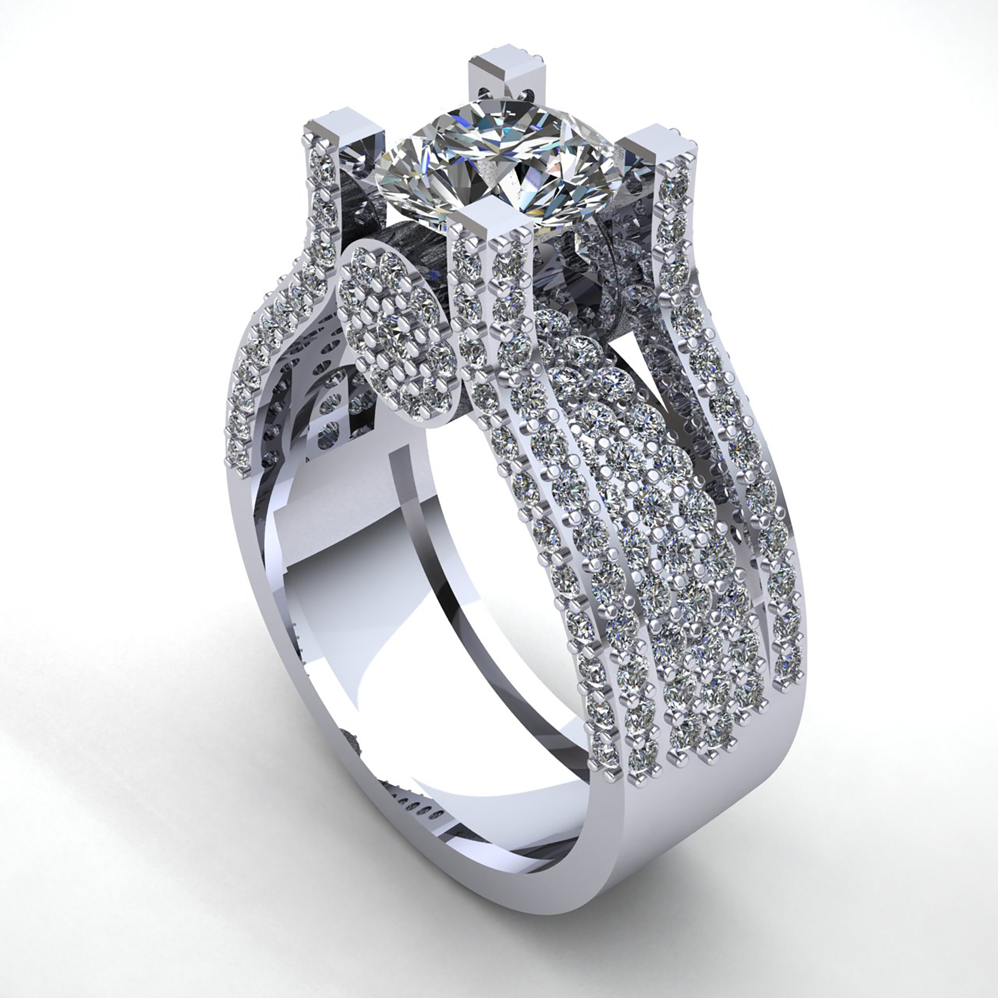 5ct Round Diamond Ladies Accent Solitaire Engagement Ring 14K Gold eBay