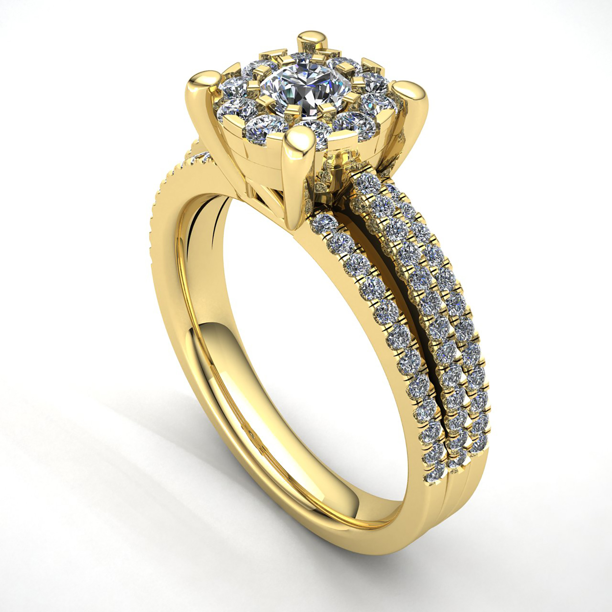 Genuine 5ct Round Cut Diamond Women's Bridal Cluster Engagement Ring ...