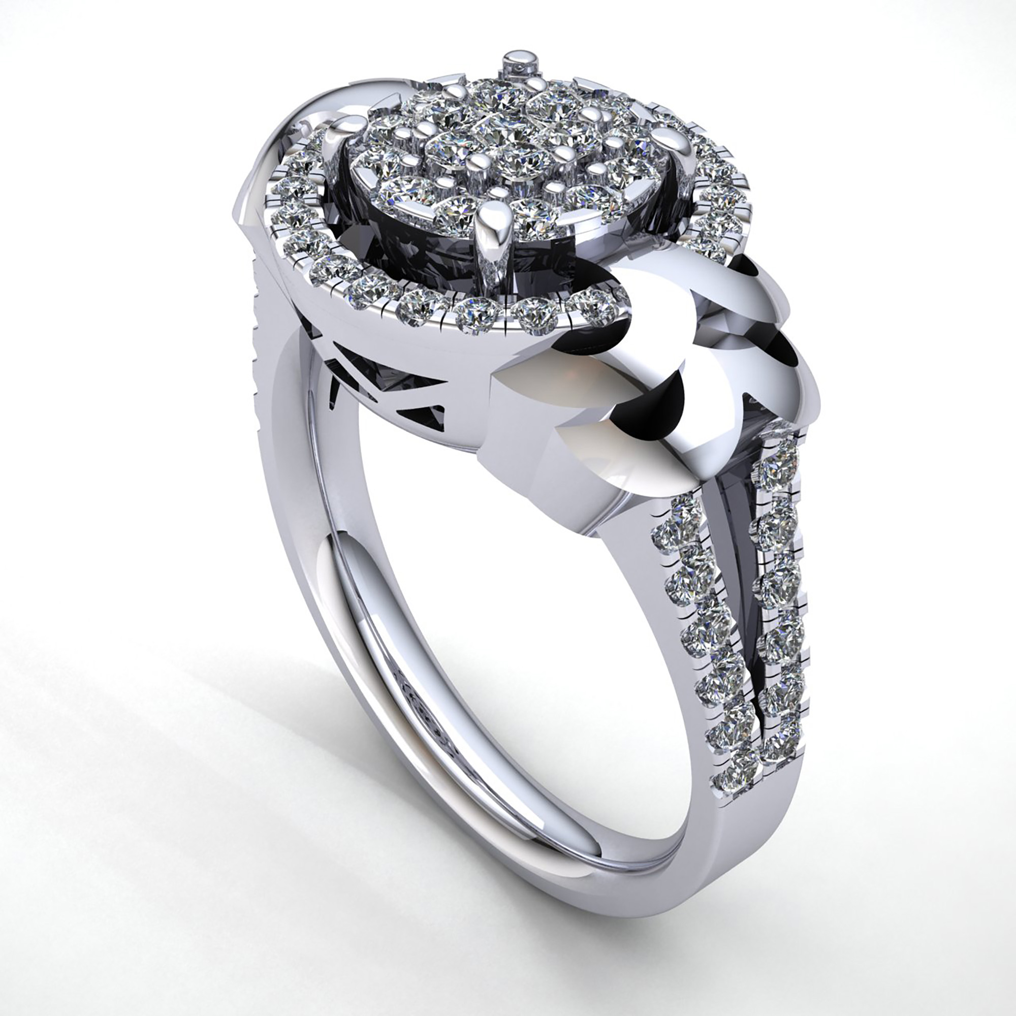 1ct diamond cluster ring