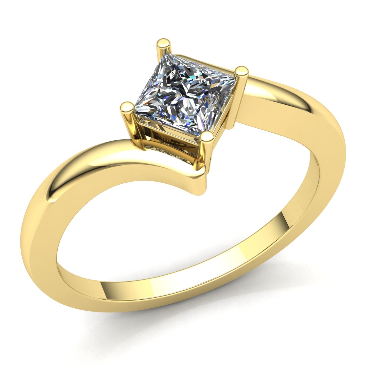 9ct White Gold 0.50ct Princess Cut Diamond Ring