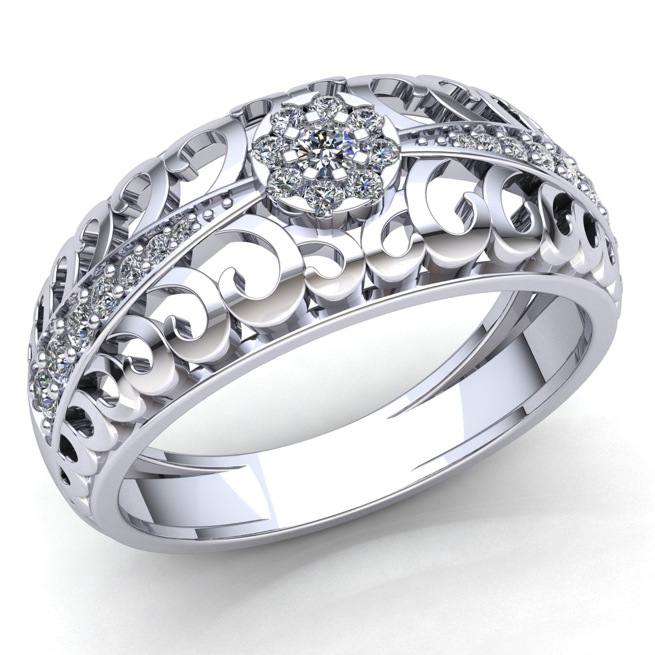 0.996ctw Round Cut Diamond Ladies Bridal Engagement Ring 18K gold 0.996ctw Round Cut Diamond Ladies Bridal Engagement Ring 18K gold