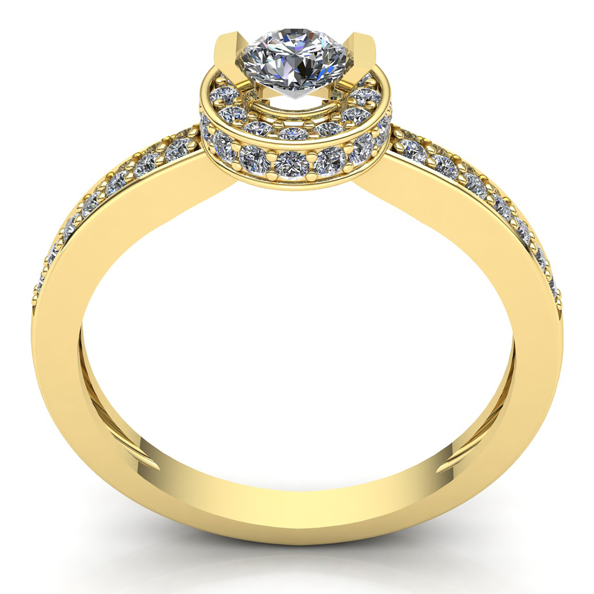 Genuine 1ctw Round Diamond Ladies Bridal Halo Solitaire Engagement Ring 10K Gold - Picture 14 of 14