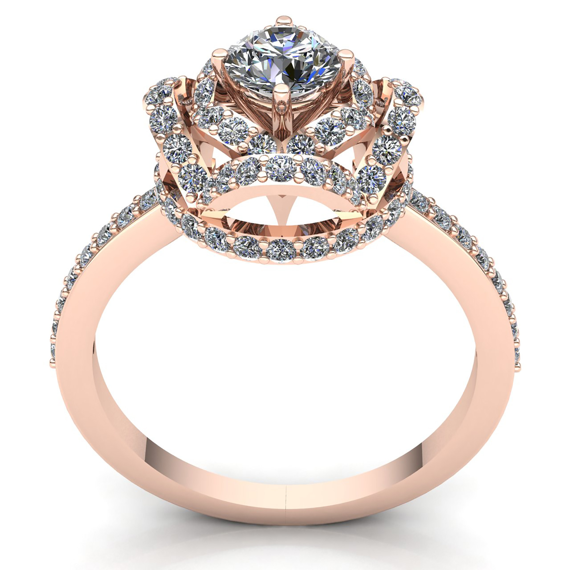 0.5ctw Genuine Round Cut Diamond Ladies Twisted Halo Engagement Ring 10K Gold - Picture 8 of 14