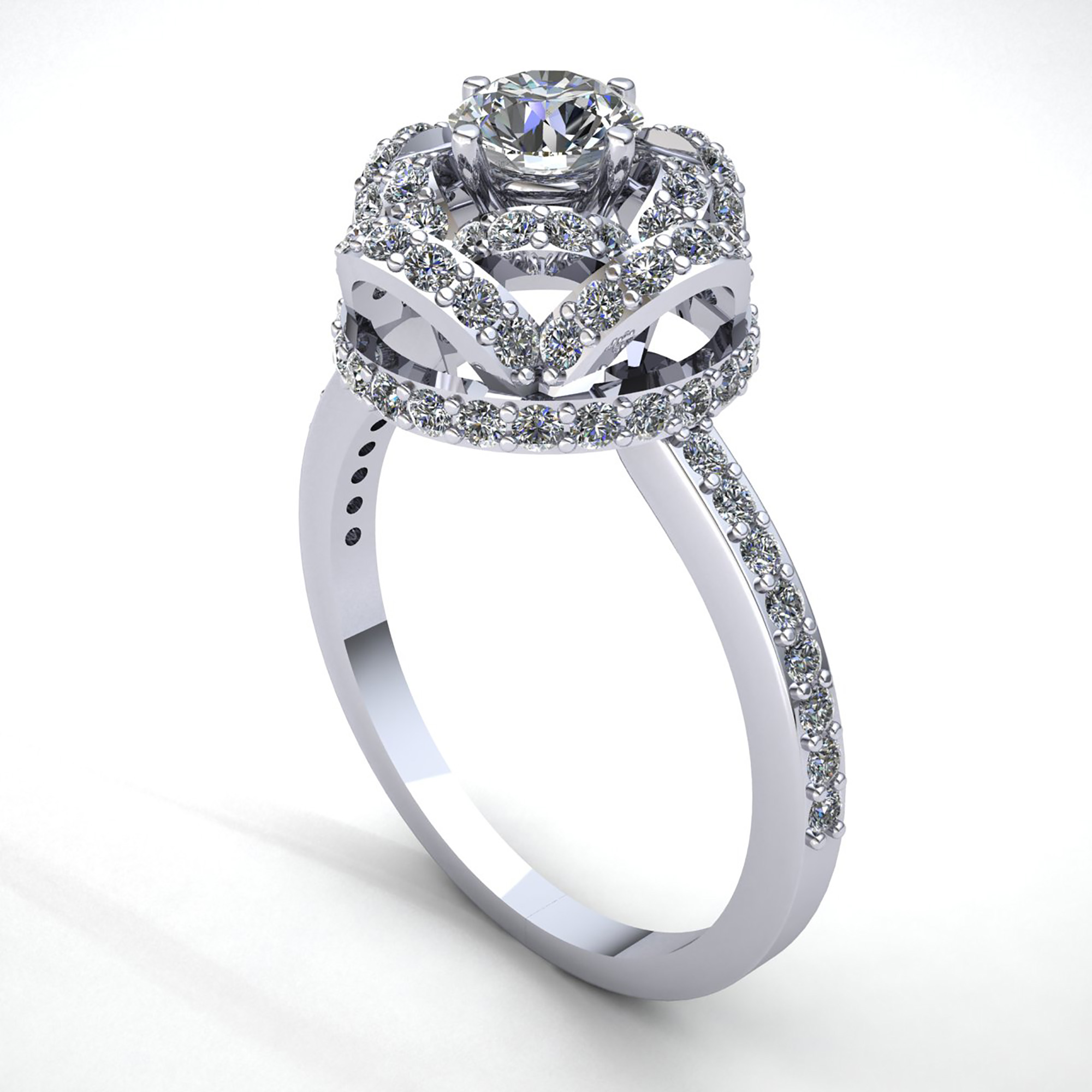 0.5ctw Genuine Round Cut Diamond Ladies Twisted Halo Engagement Ring 10K Gold - Picture 10 of 14