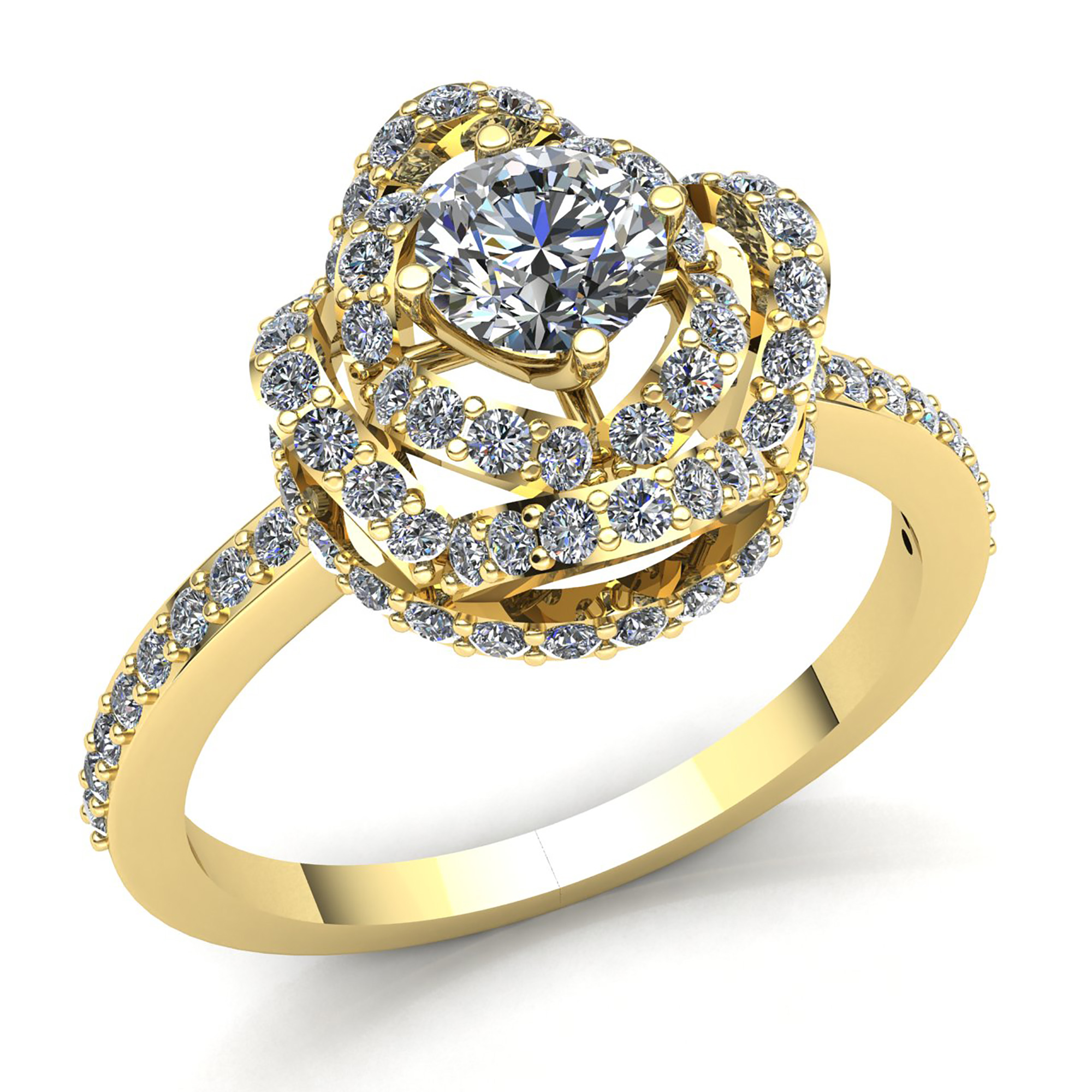 0.5ctw Genuine Round Cut Diamond Ladies Twisted Halo Engagement Ring 10K Gold - Picture 12 of 14