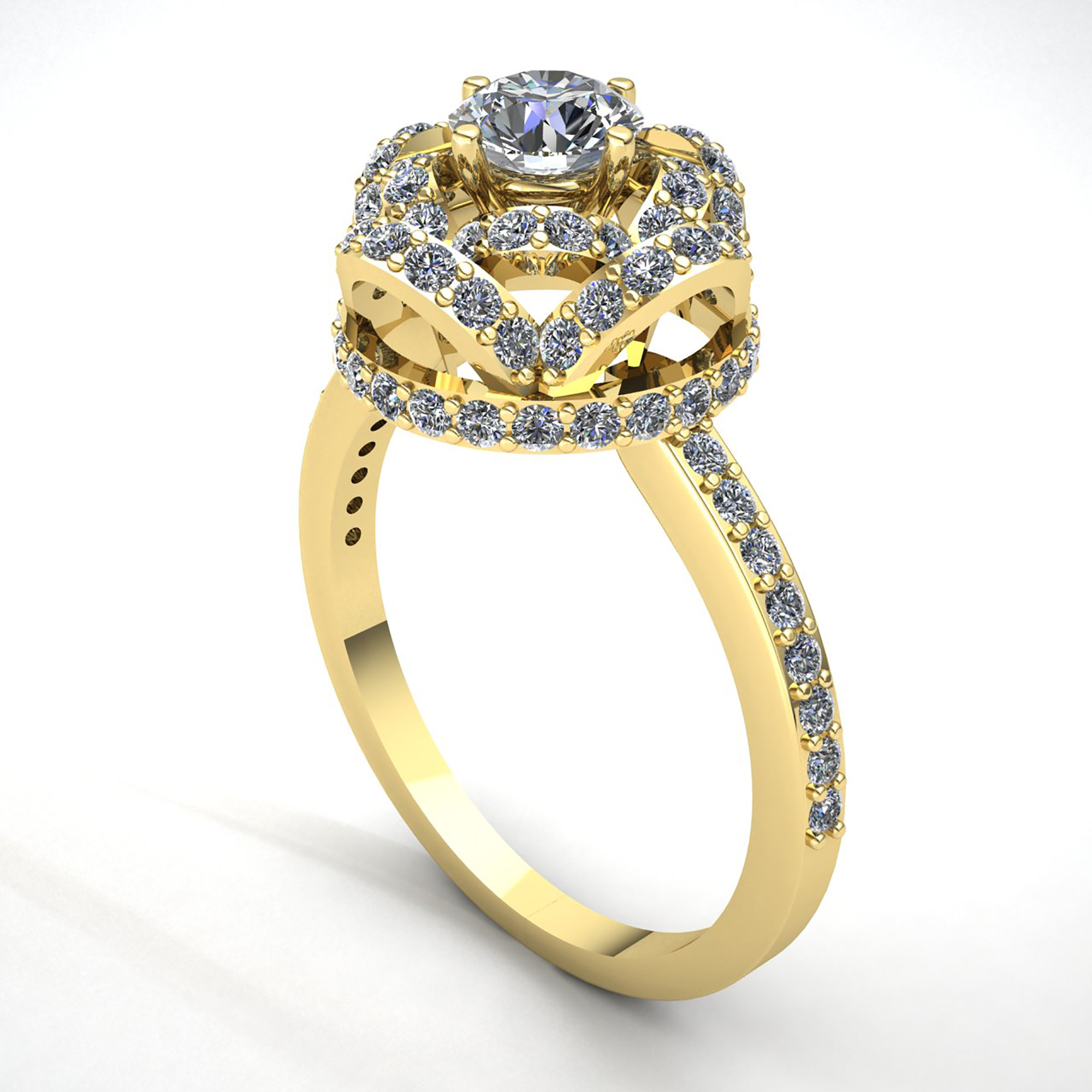 0.5ctw Genuine Round Cut Diamond Ladies Twisted Halo Engagement Ring 10K Gold - Picture 13 of 14