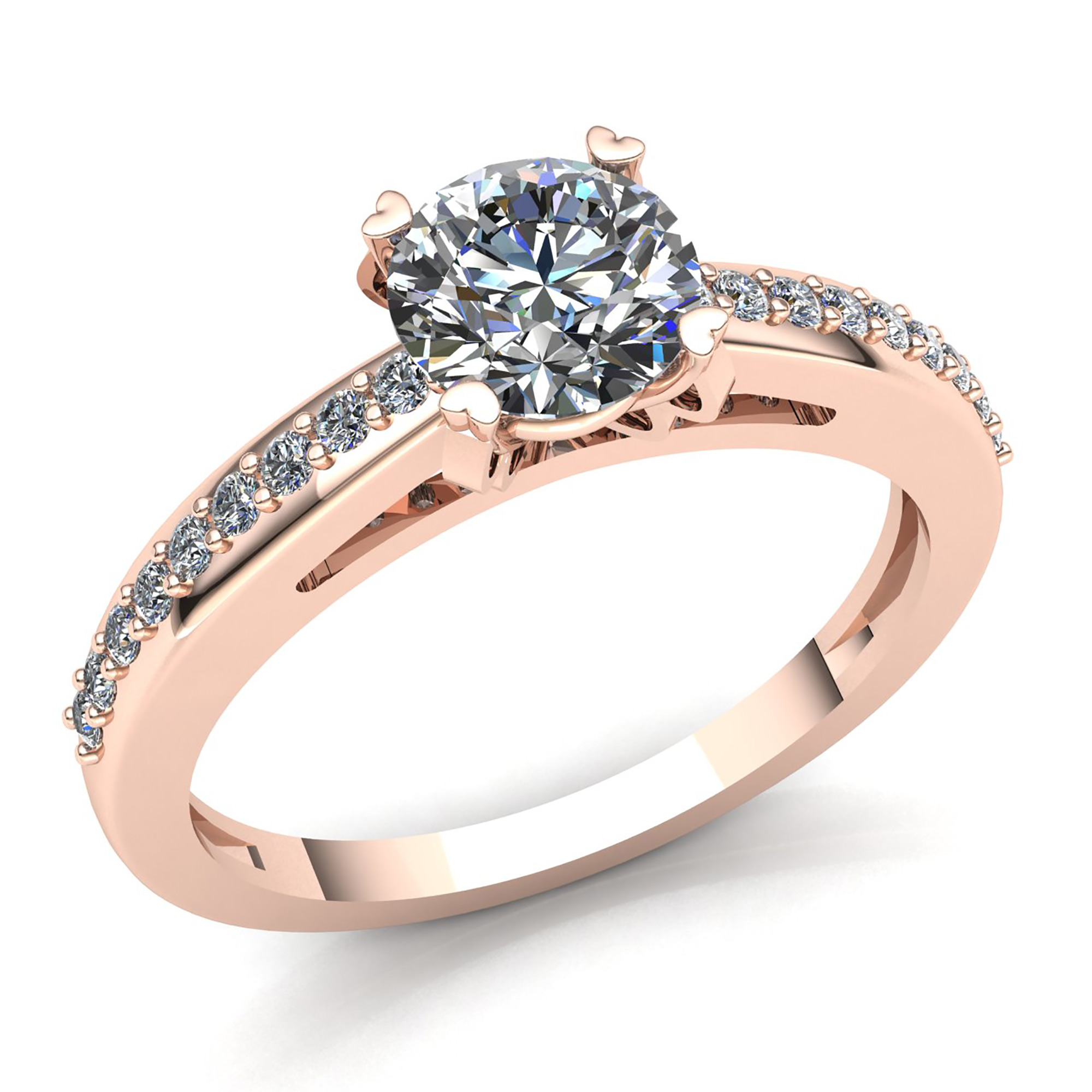 0.5ctw Round Cut Diamond Ladies Solitaire Halo Engagement Ring 10K Gold 