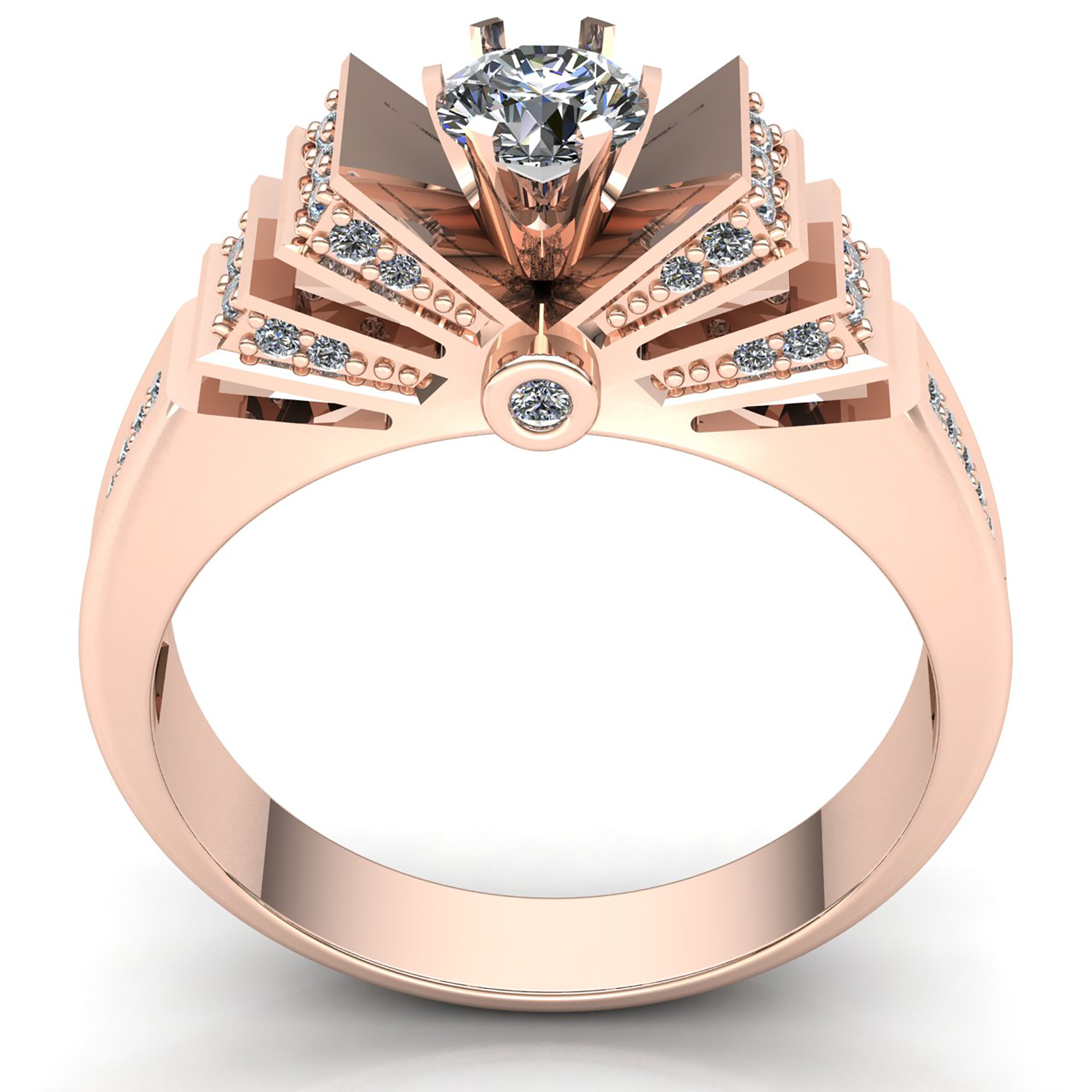 Genuine 1ct Round Cut Diamond Ladies Bridal Solitaire Engagement Ring
