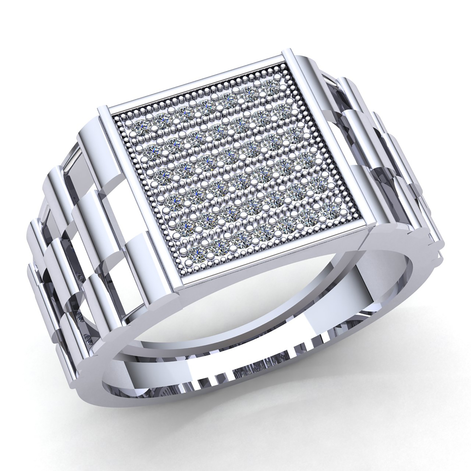 JEWELWESELL Pre-owned 0.5ctw Genuine Round Diamond Mens Wide Anniversary Ring 10k Gold